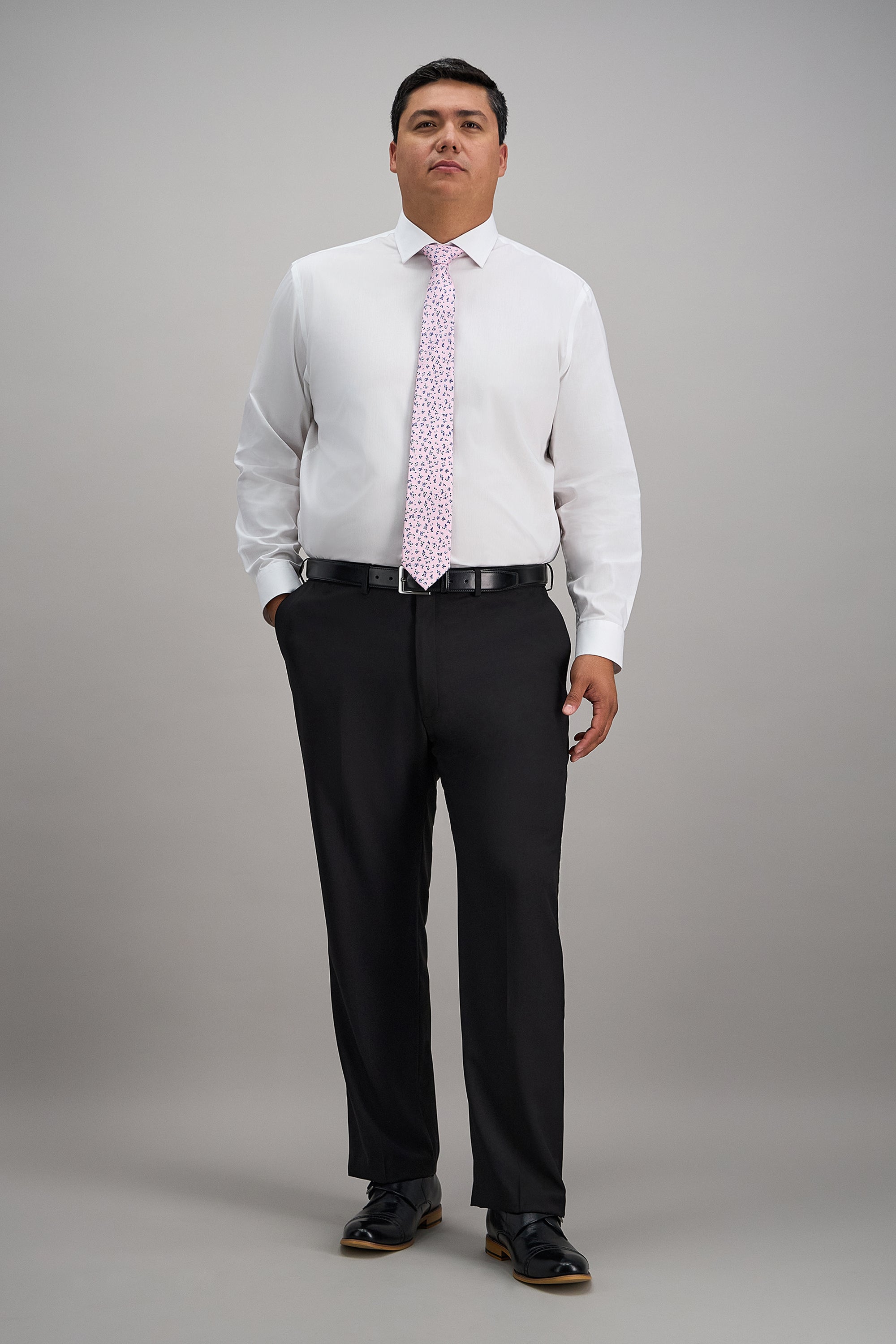 Big & Tall Wrinkle Free Classic Fit Dress Shirt - color_white#color_white