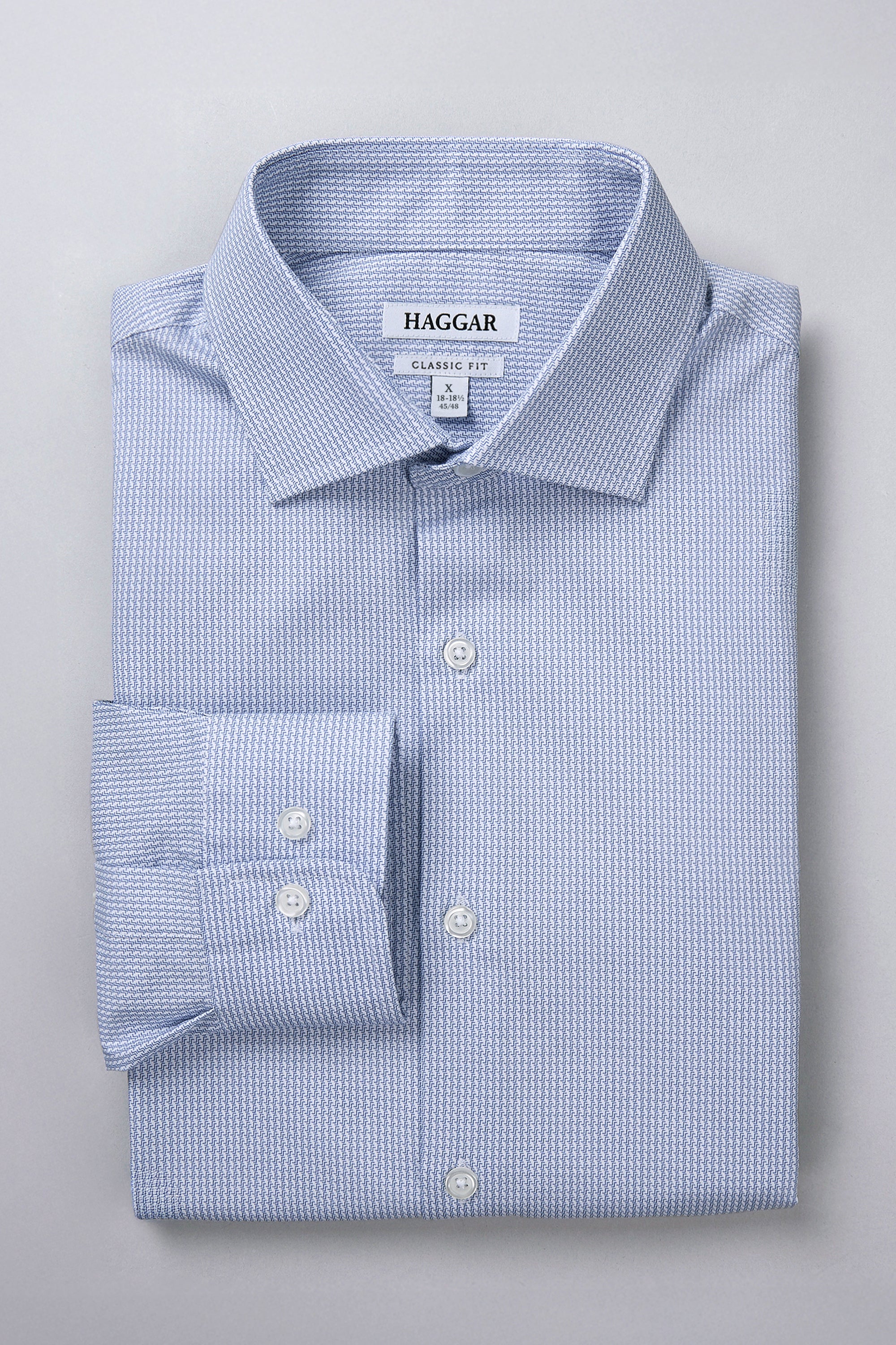 Haggar Tall Wrinkle Free Classic Fit Dress Shirt in Light Blue | Size: 17.5 X 35/36 Haggar Tall Wrinkle Free Classic Fit Dress Shirt in Light Blue | Size: 17.5 X 35/36