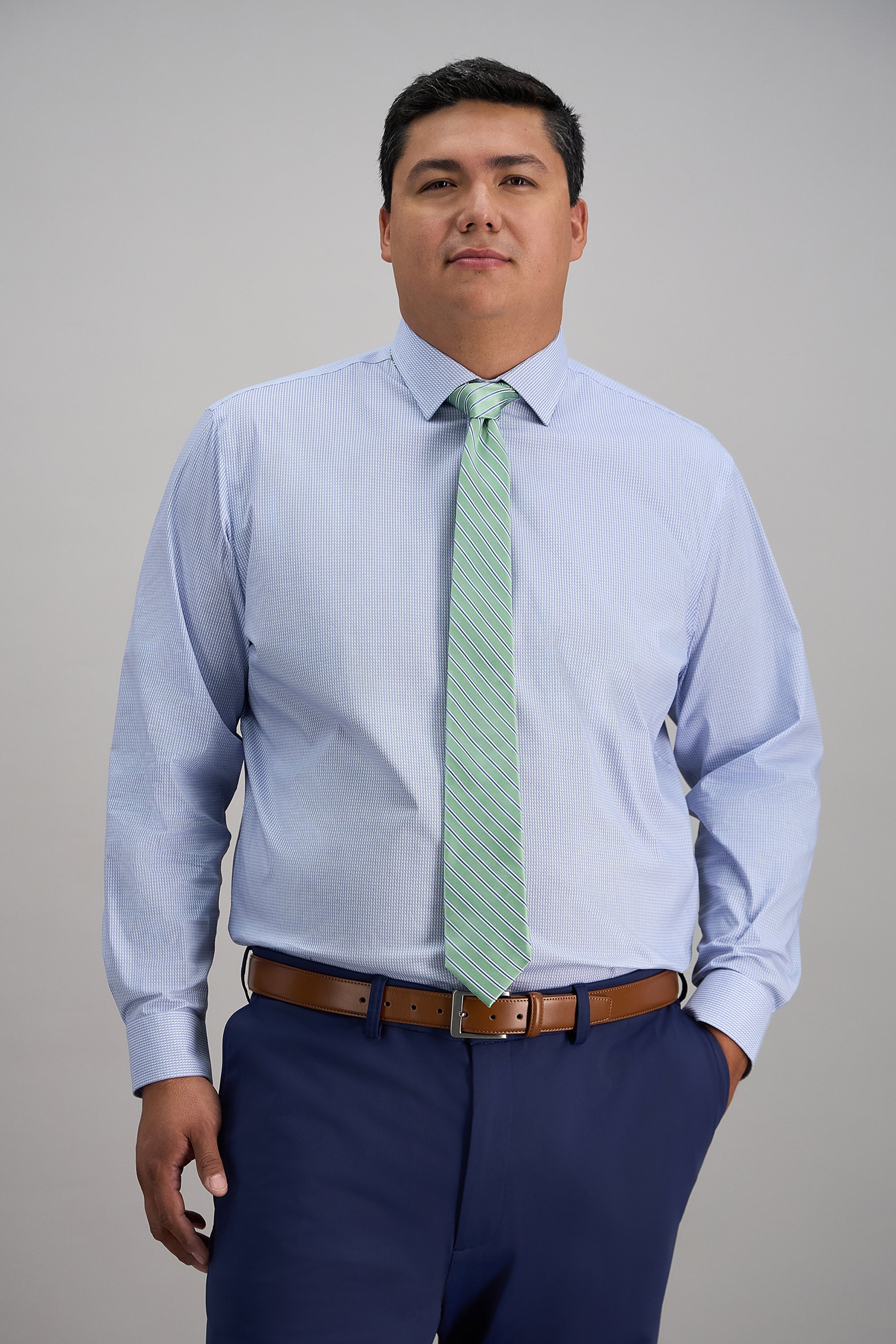 Big & Tall Wrinkle Free Classic Fit Dress Shirt - Haggar.com#color_light blue