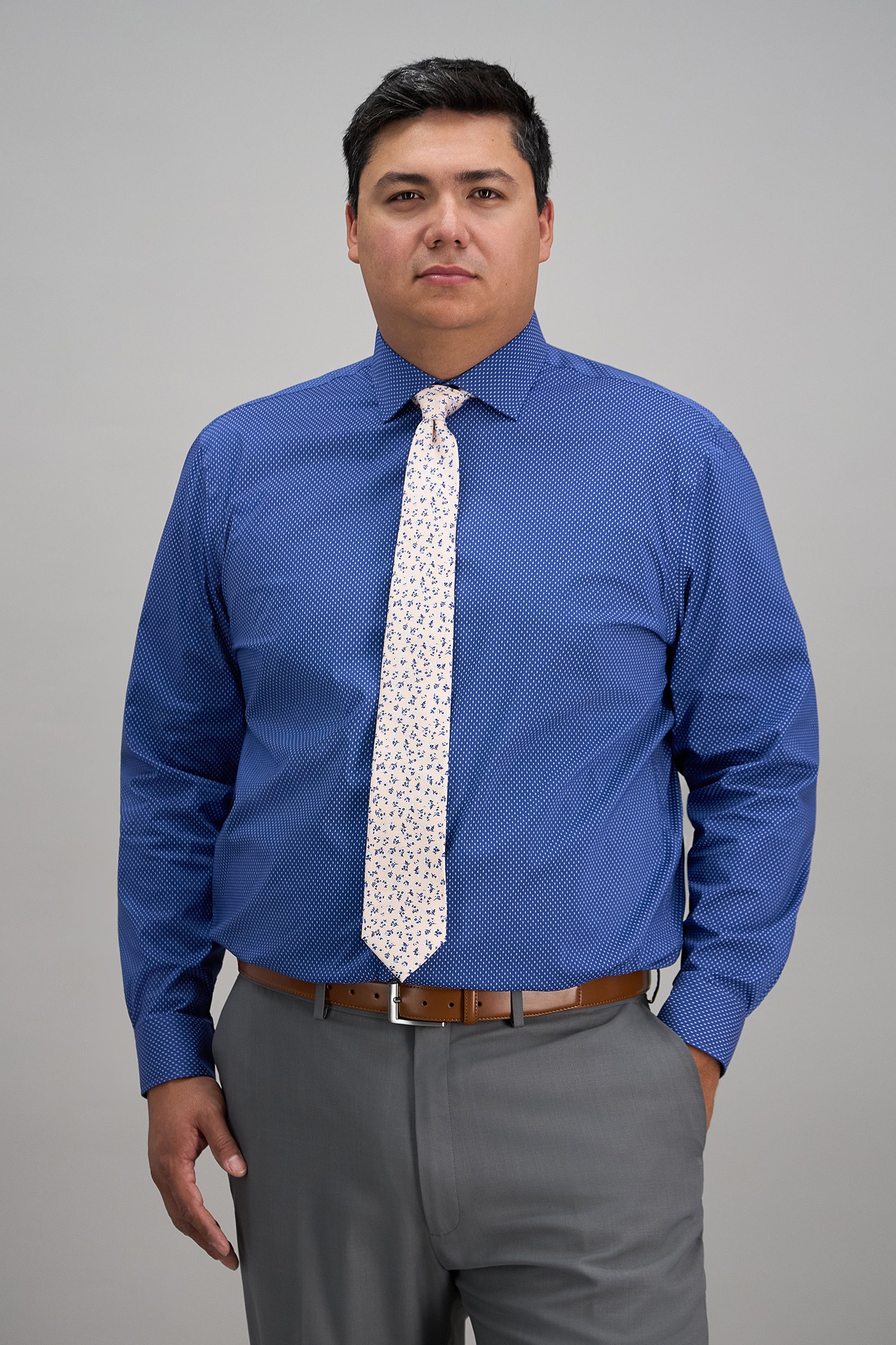 Big & Tall Wrinkle Free Classic Fit Dress Shirt - Haggar.com#color_charcoal