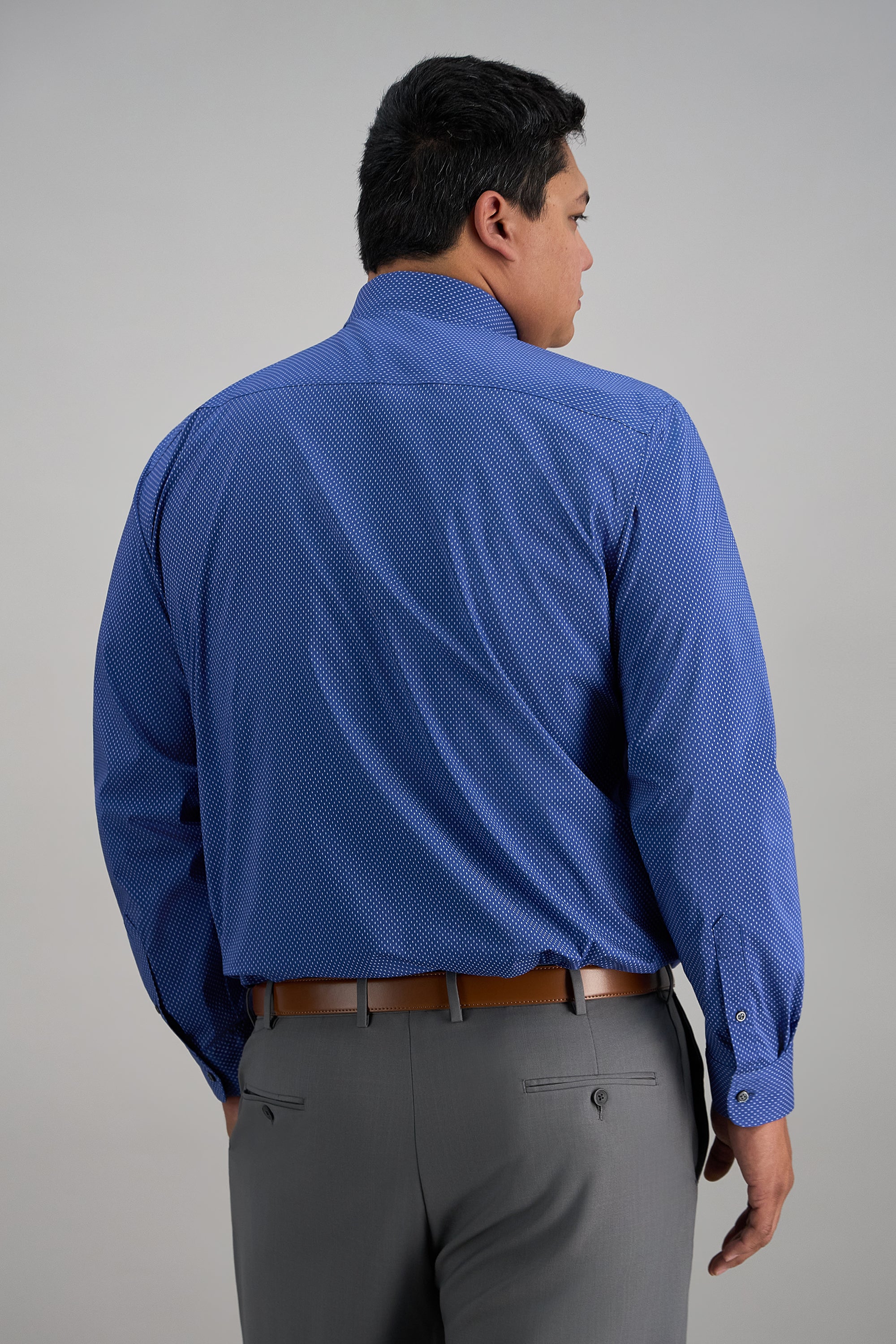 Big & Tall Wrinkle Free Classic Fit Dress Shirt - color_charcoal#color_charcoal