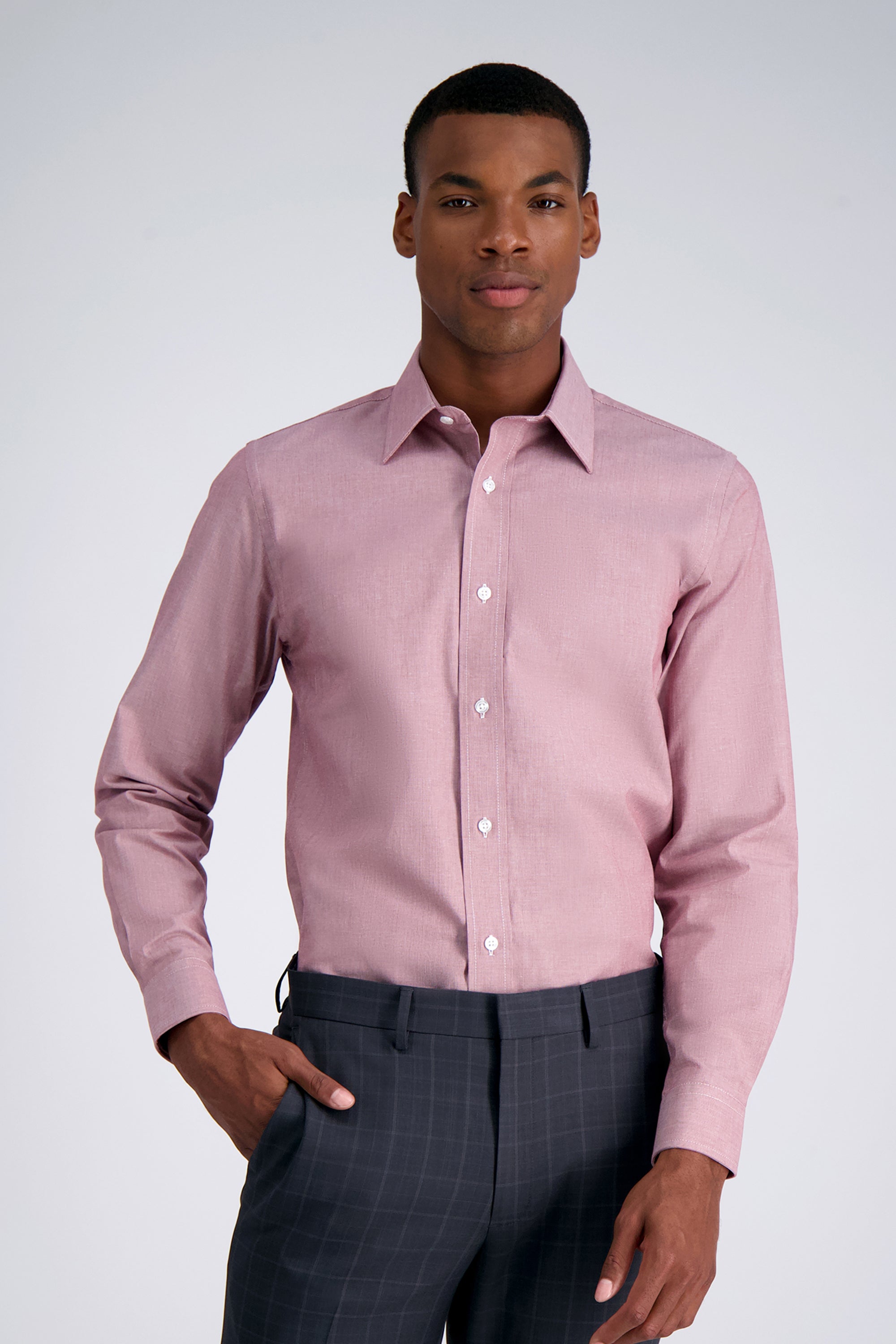 Premium Comfort Dress Shirt - Burgundy, , hi-res