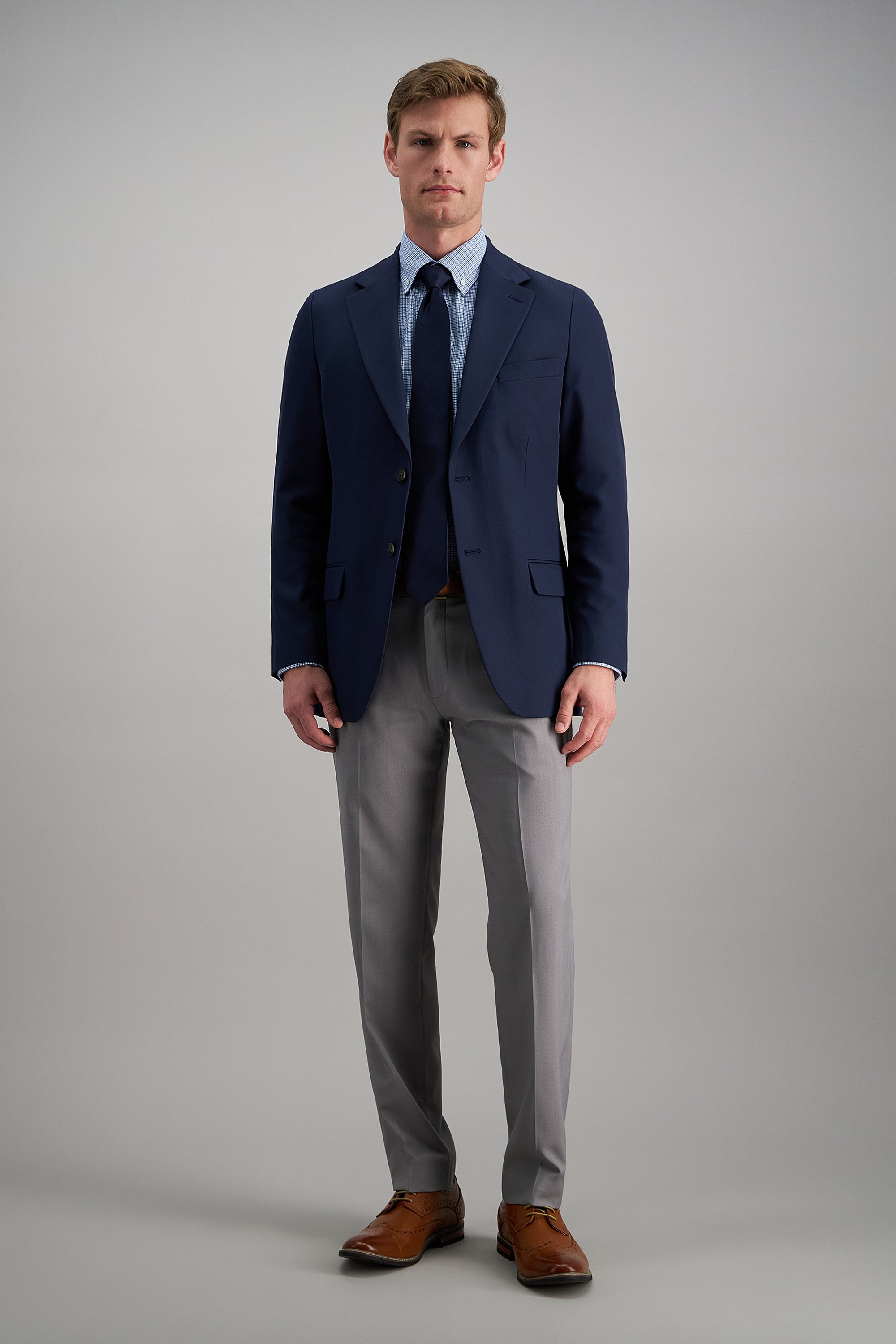 Premium Comfort Dress Shirt - Bright Blue Plaid - Haggar.com