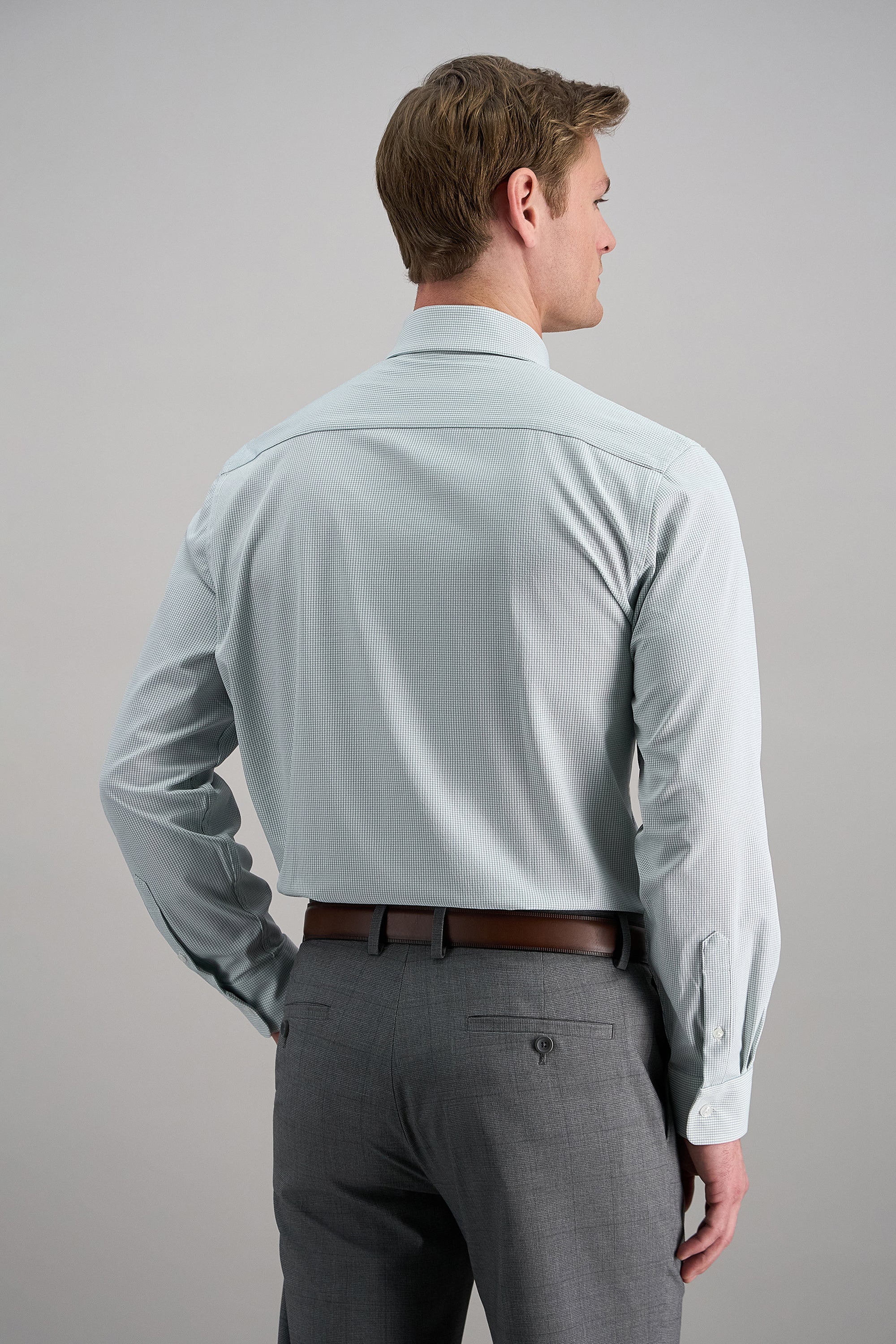 Smart Wash® Dress Shirt - Dark Green Check - Haggar.com