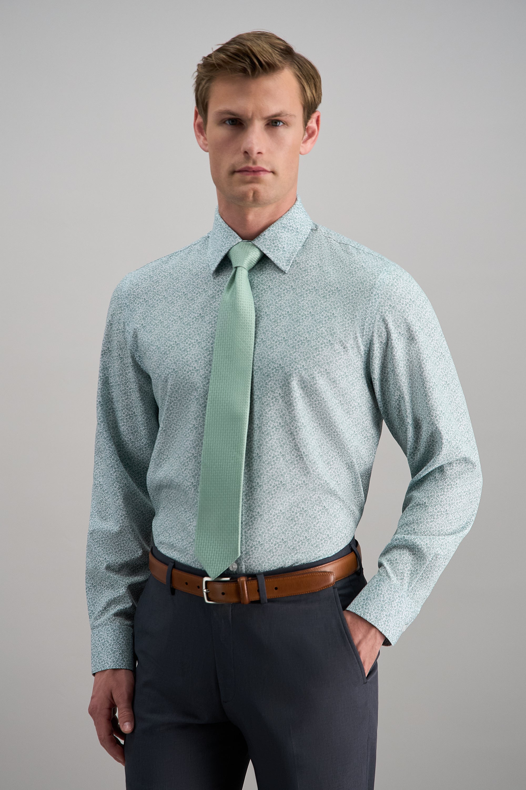 Smart Wash® Dress Shirt - Forest Floral Print