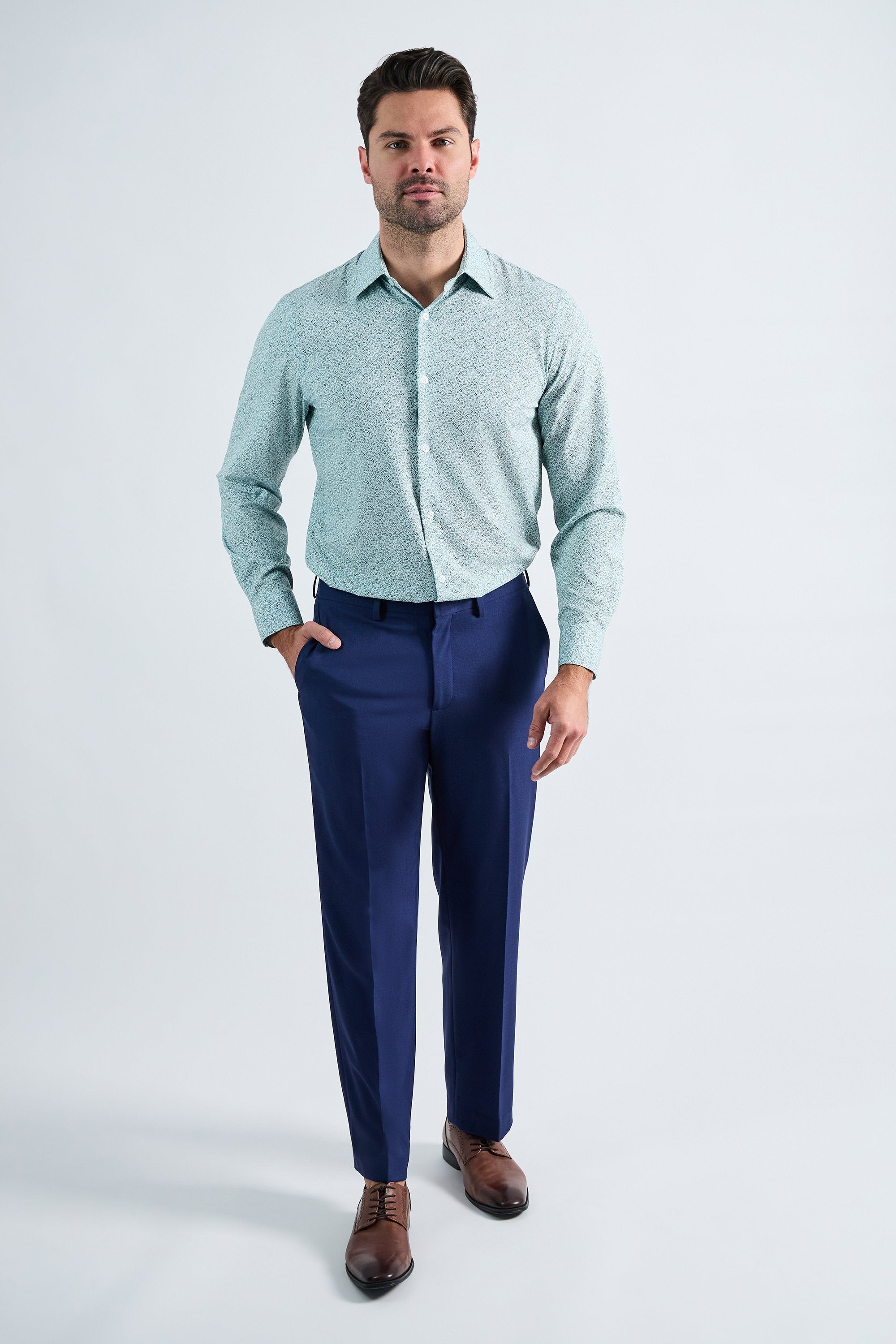 Smart Wash® Dress Shirt - Forest Floral Print, , hi-res