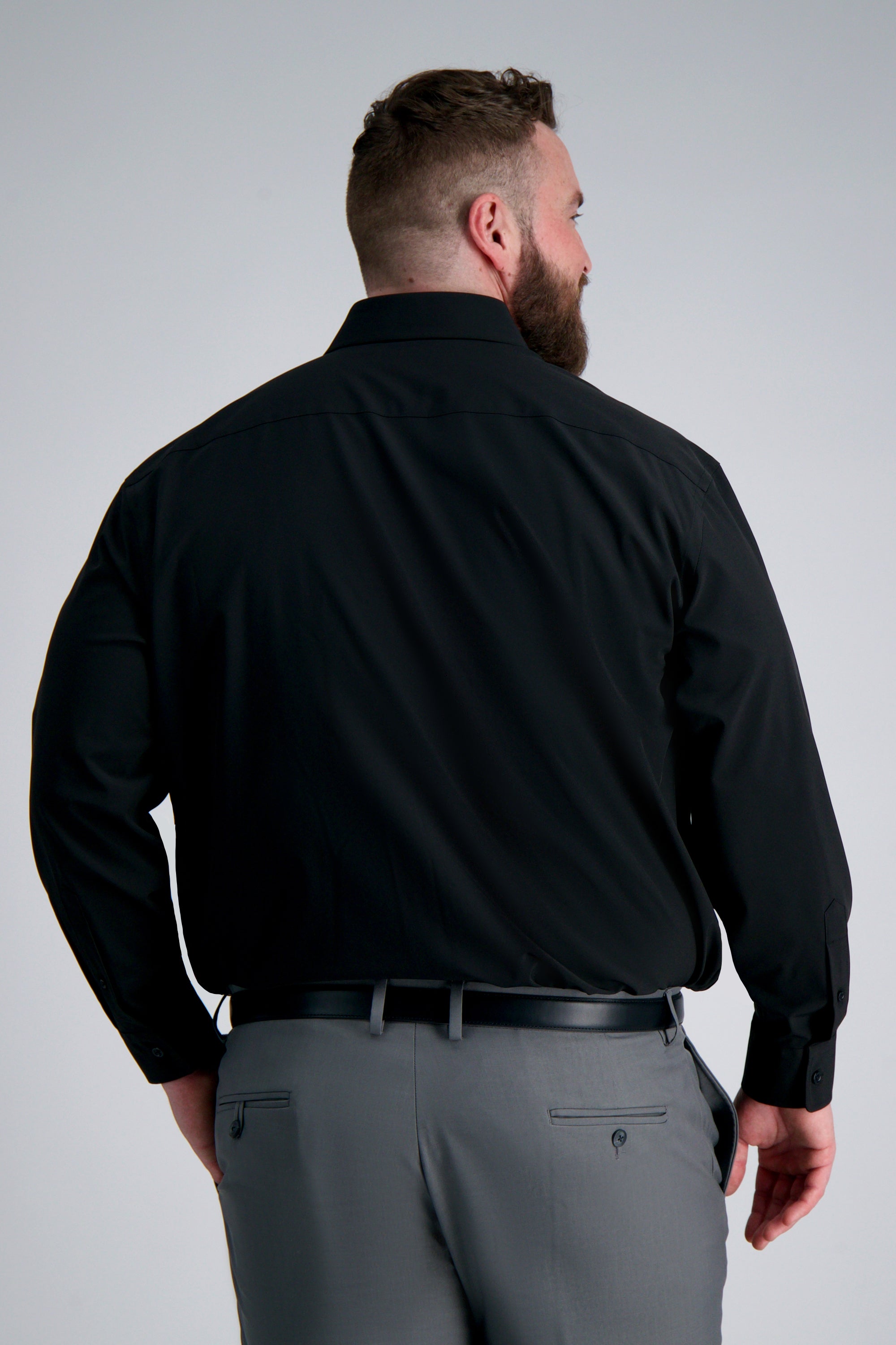 Smart Wash® Big Dress Shirt - Black, , hi-res