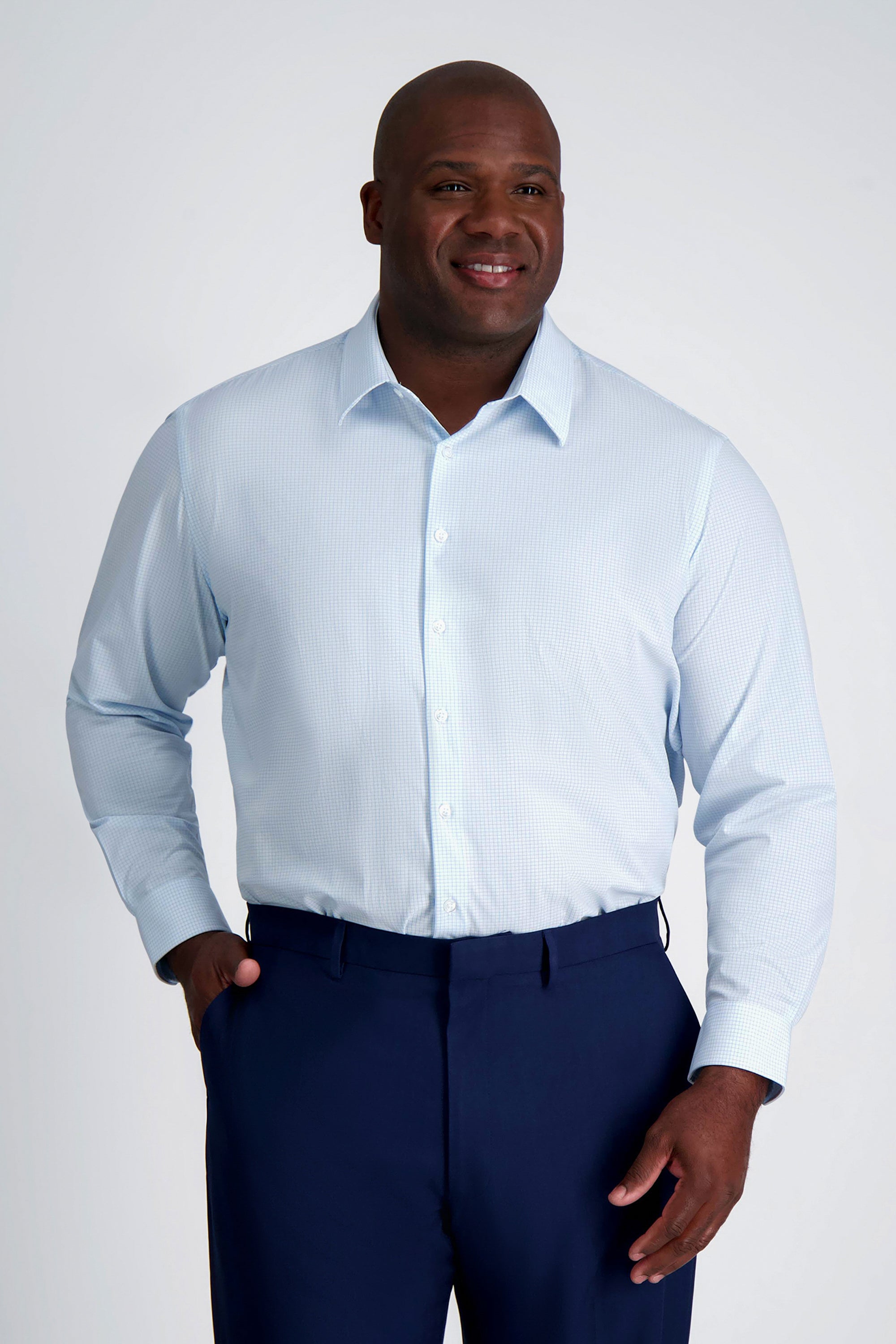 Haggar Big Smart Wash Dress Shirt in Sky