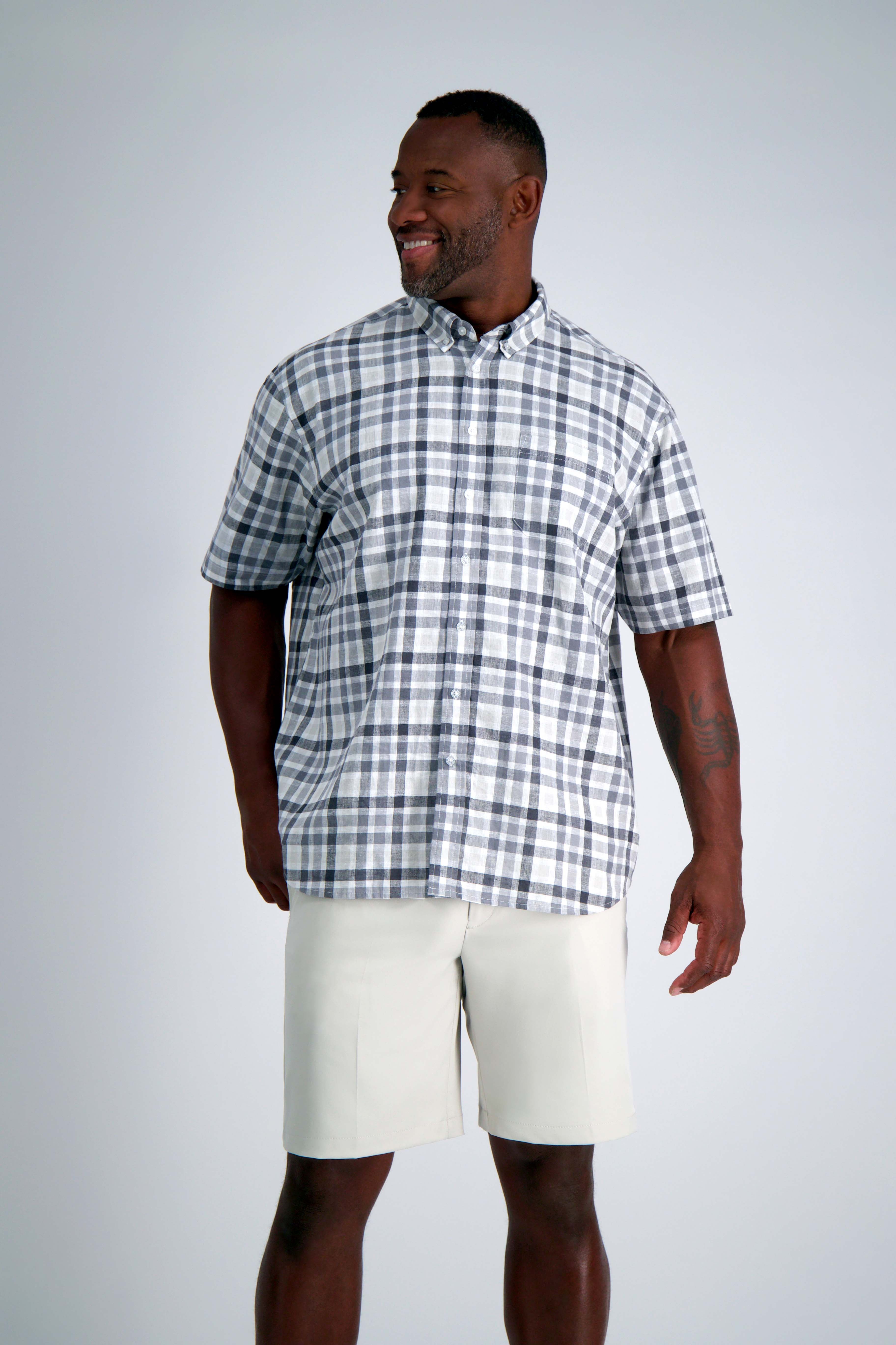 Big & Tall Short Sleeve Button-Down Linen Shirt