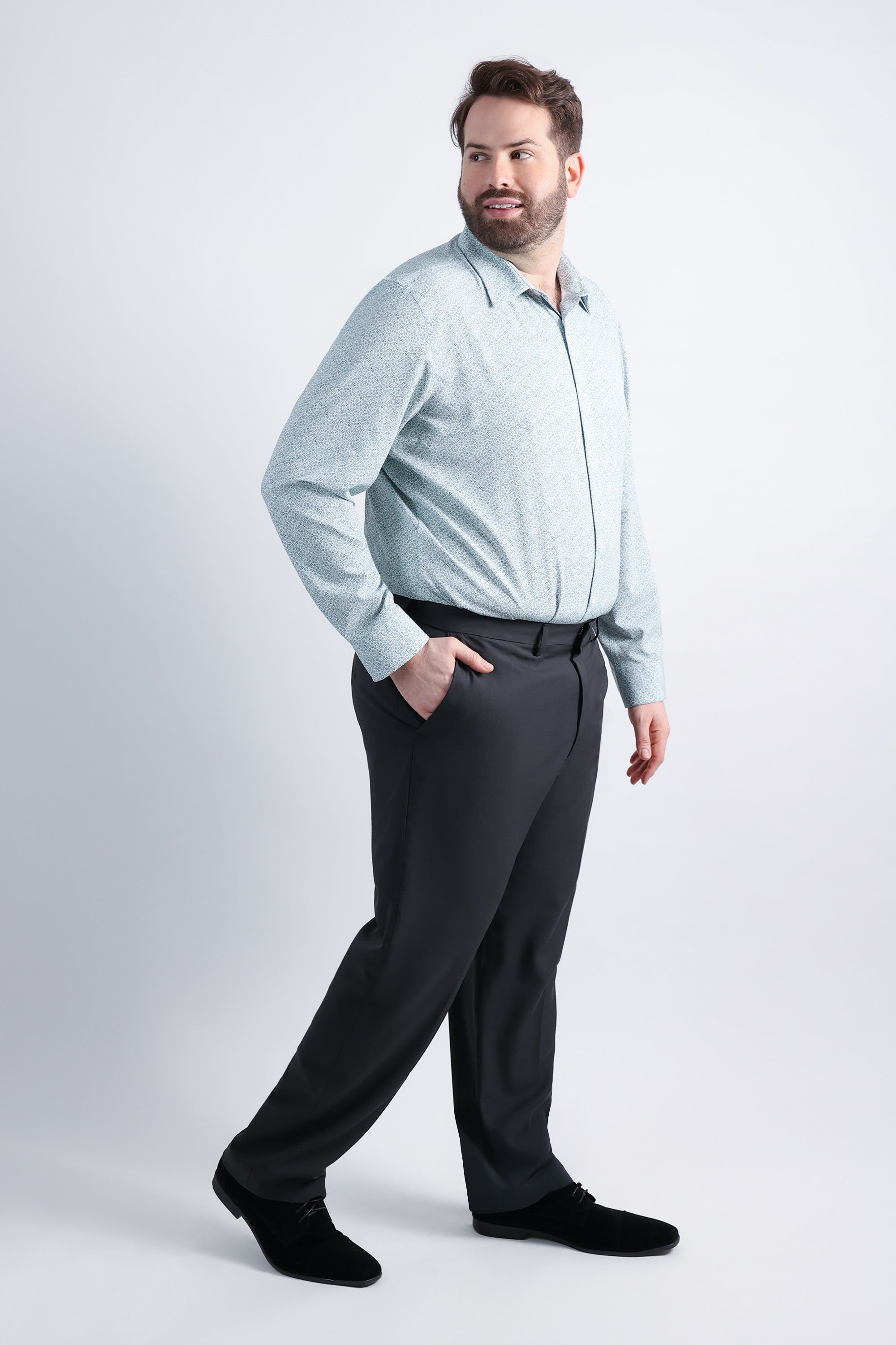 Big Smart Wash® Dress Shirt - Forest Floral Print, , hi-res