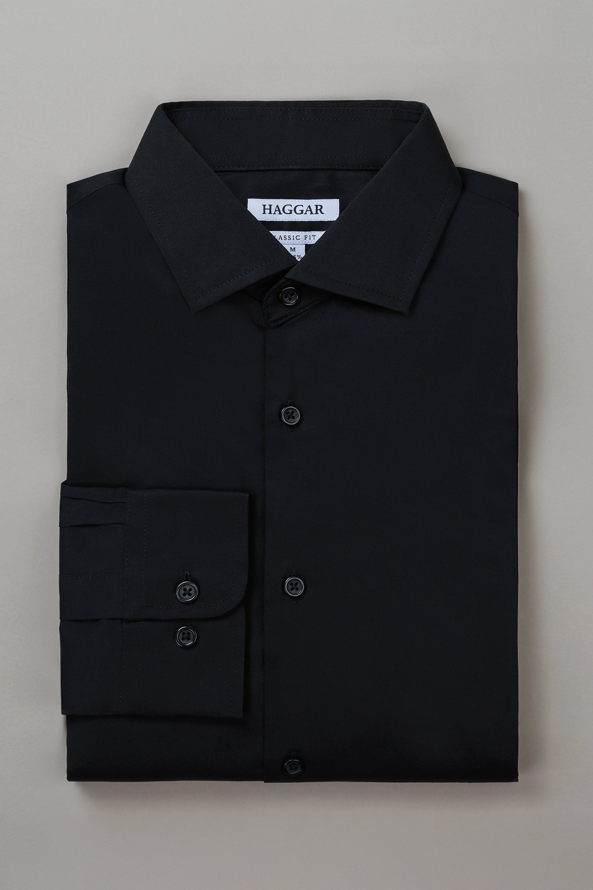 Big & Tall Wrinkle Free Classic Fit Dress Shirt - Haggar.com#color_black