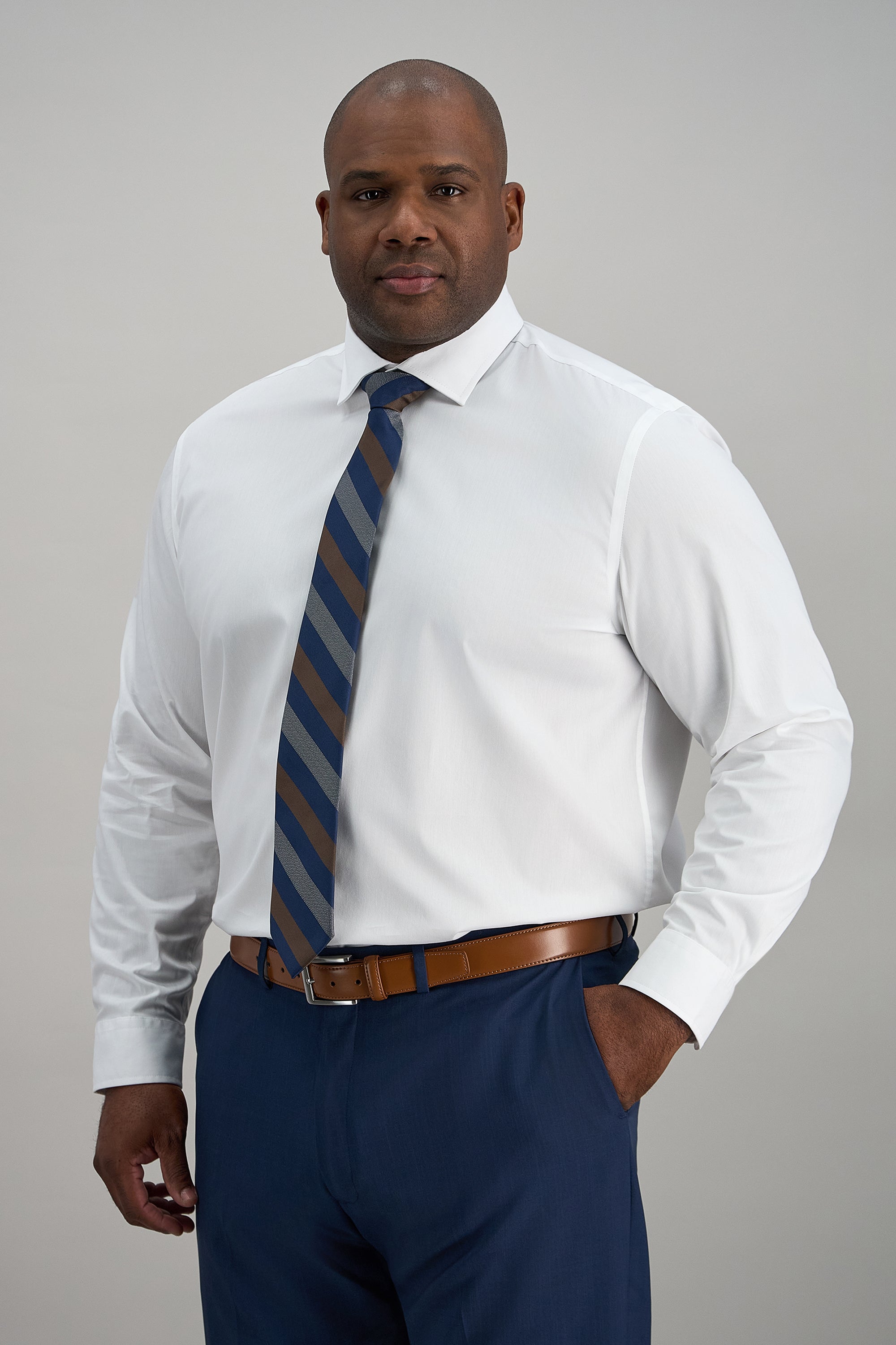 Big & Tall Wrinkle Free Classic Fit Dress Shirt - Haggar.com#color_white