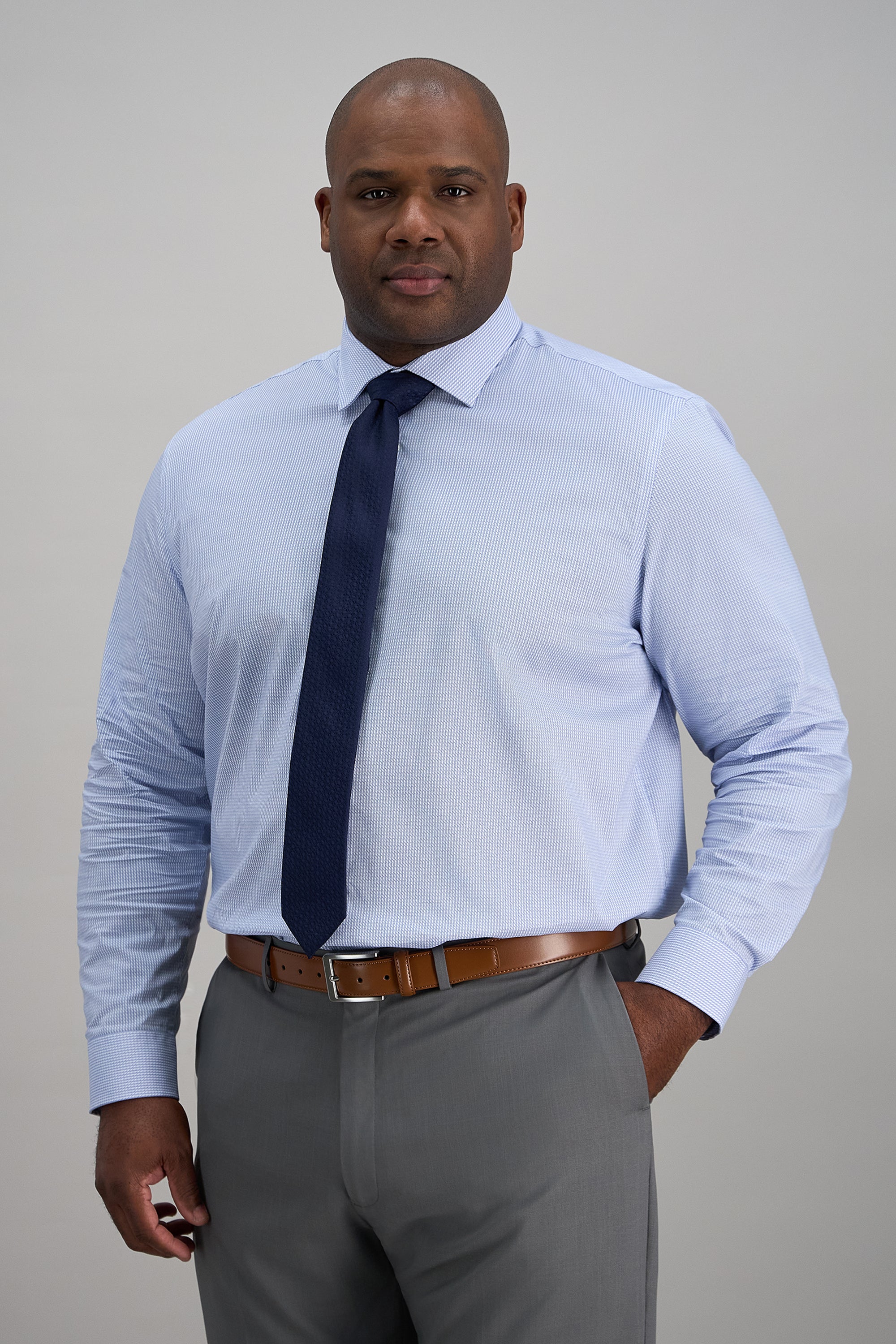 Big & Tall Wrinkle Free Classic Fit Dress Shirt - Haggar.com#color_light blue