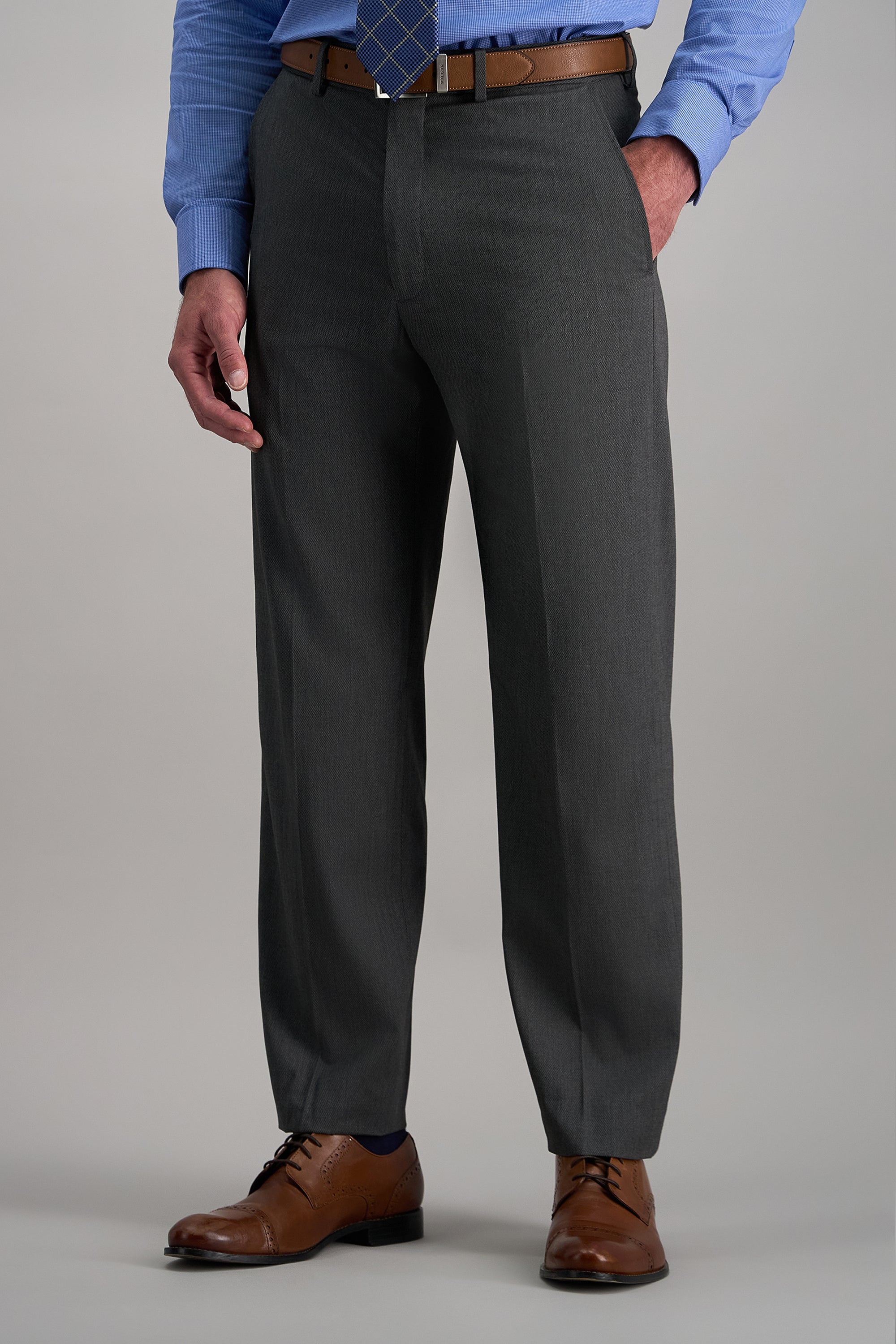Haggar Premium Stretch Suit Pants -Diamond Weave in Dark Grey