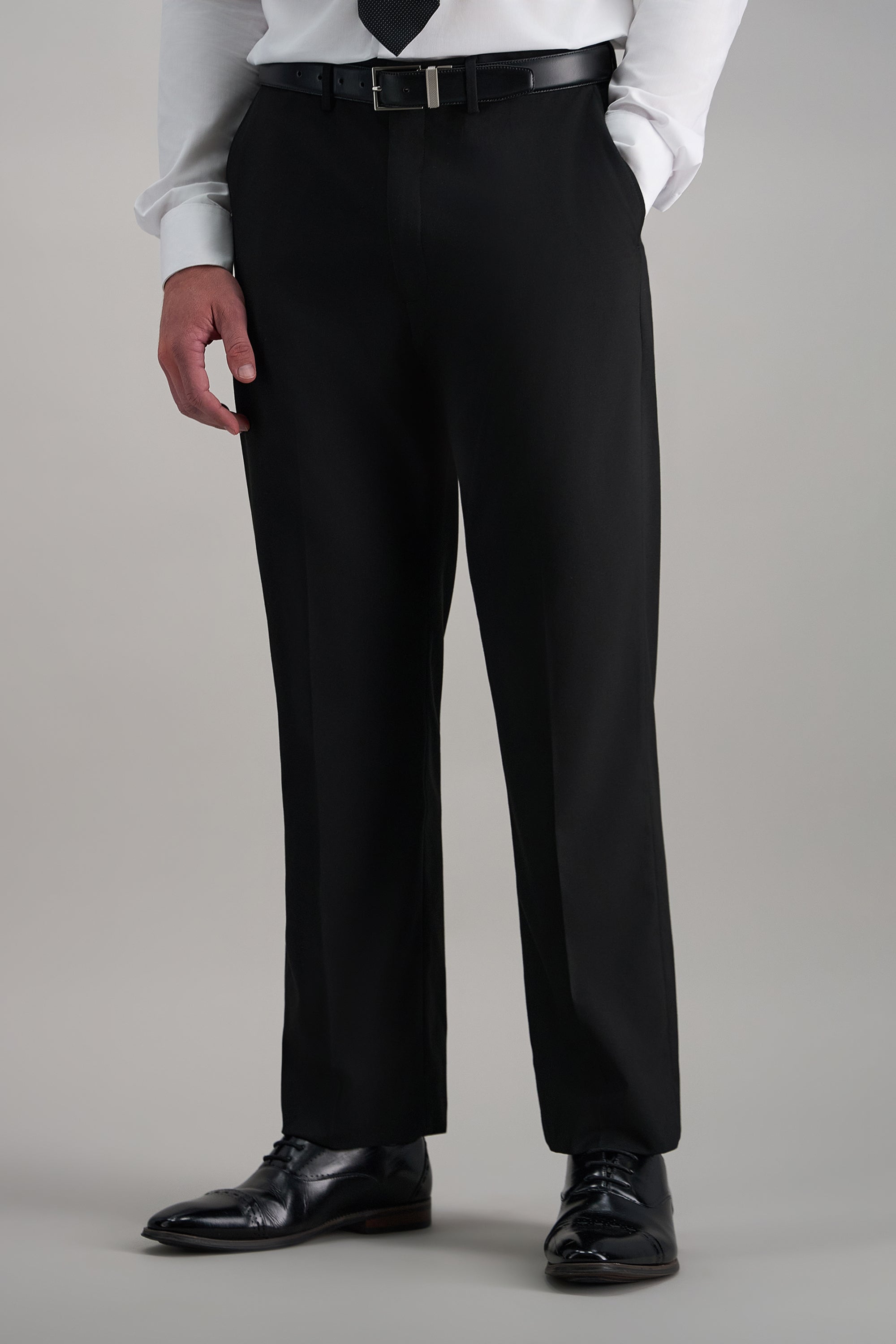 Haggar Premium Stretch Suit Pants - Flat Front, Flat Front in Medium Grey