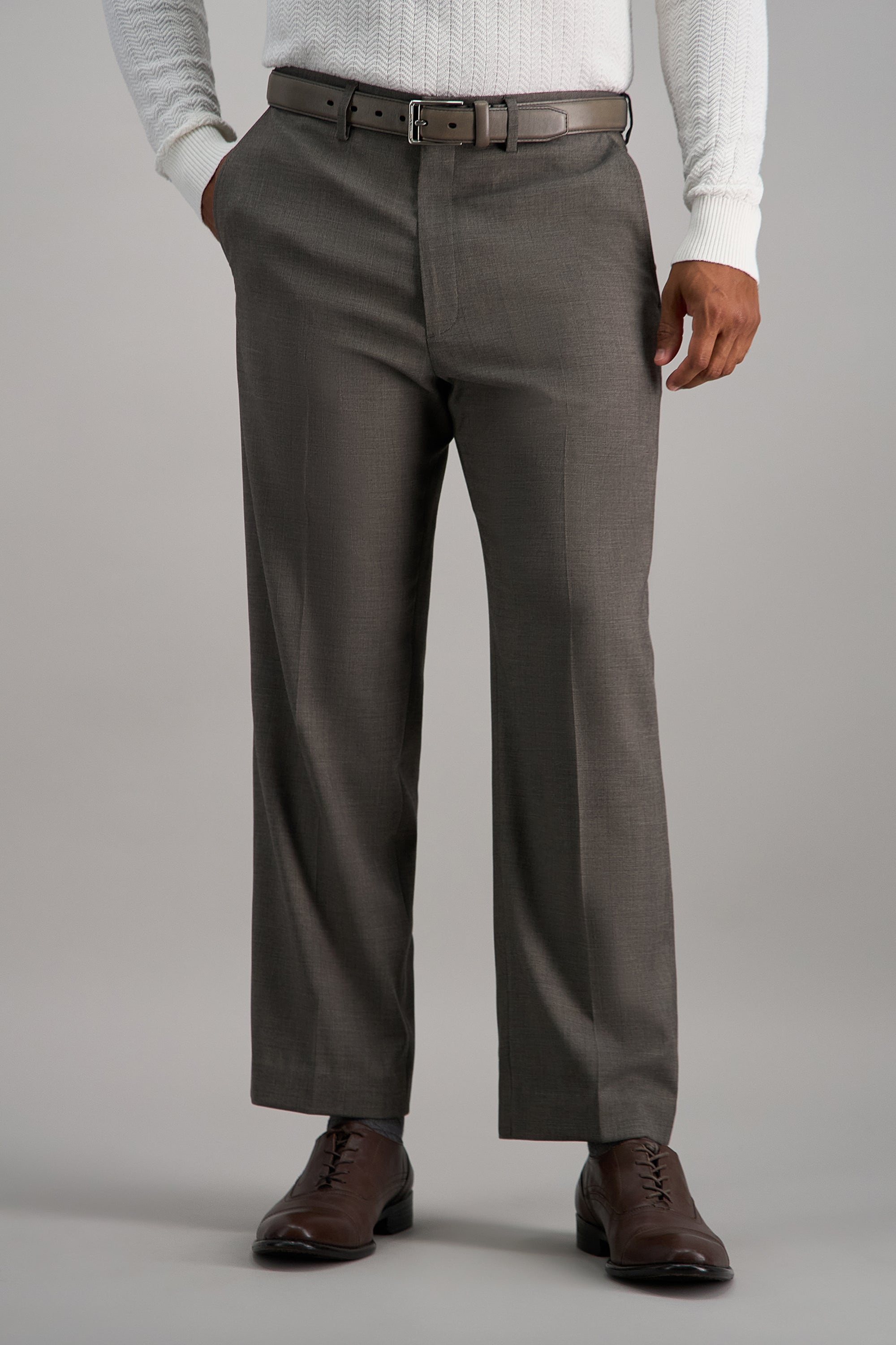 Haggar Medium Glen Plaid Suit Pants in Medium Taupe