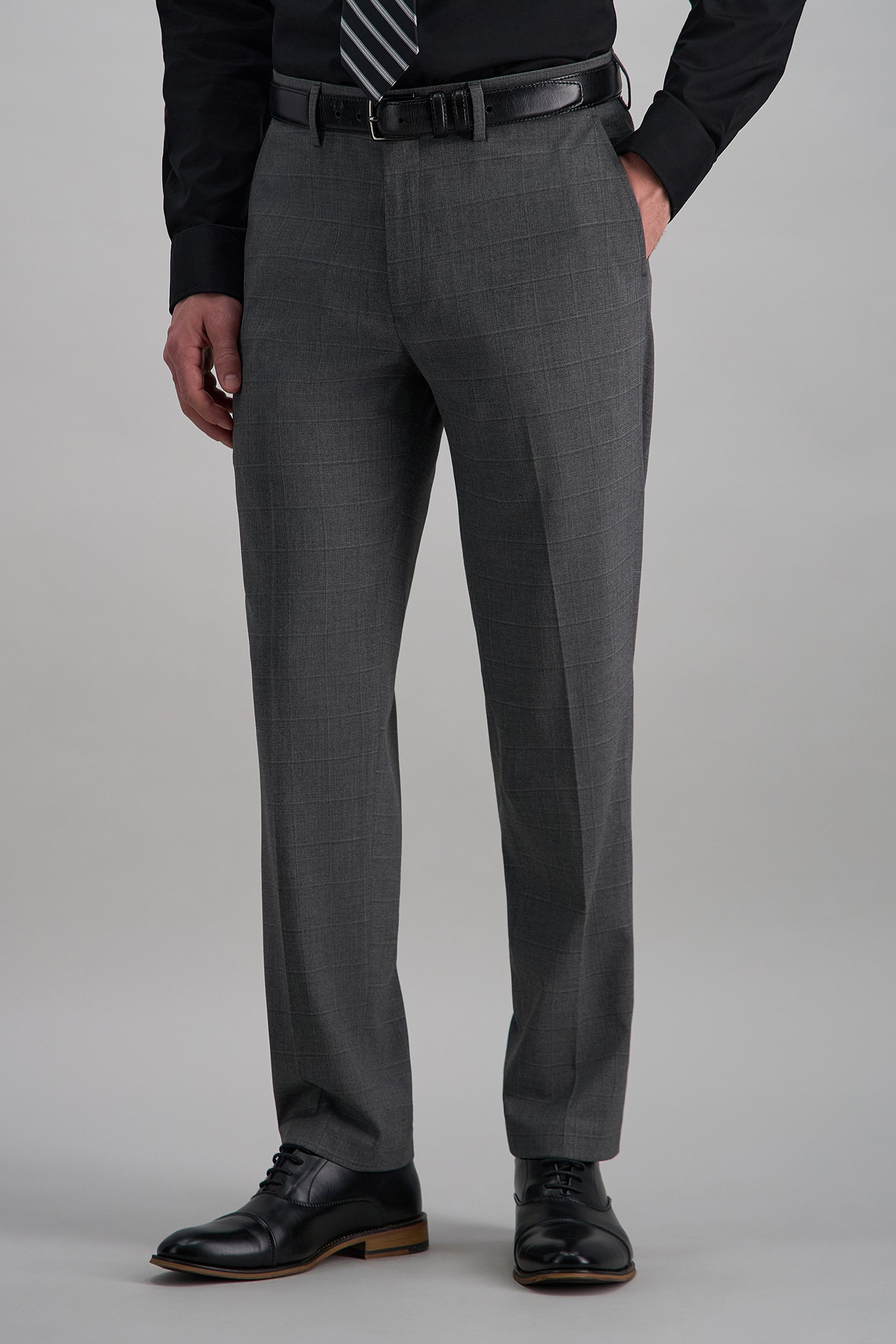 J.M. Haggar™ Sharkskin Windowpane Suit Pant - Haggar.com#color_med grey