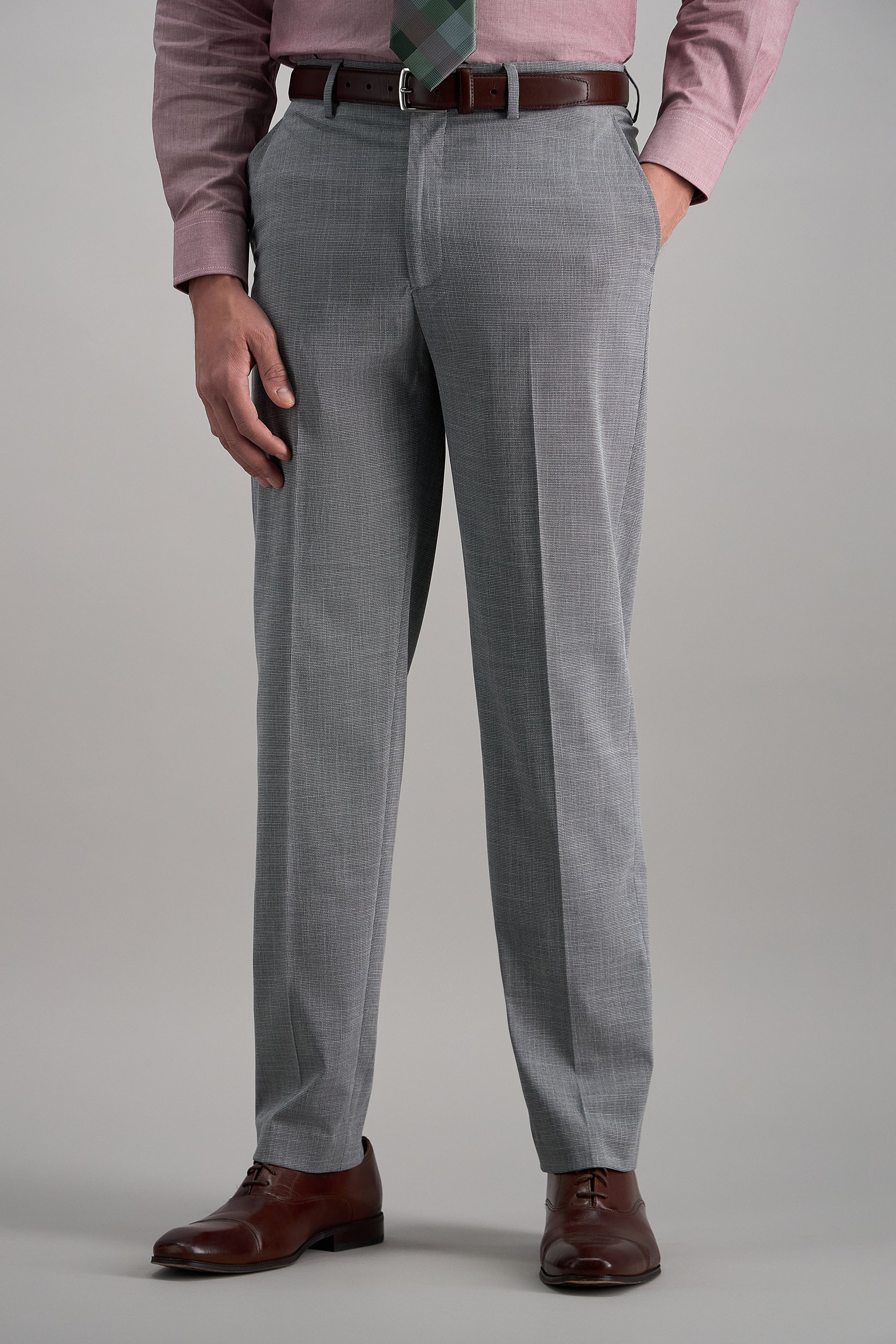 J.M. Haggar Micro Houndstooth Suit Pant - Haggar.com#color_med grey