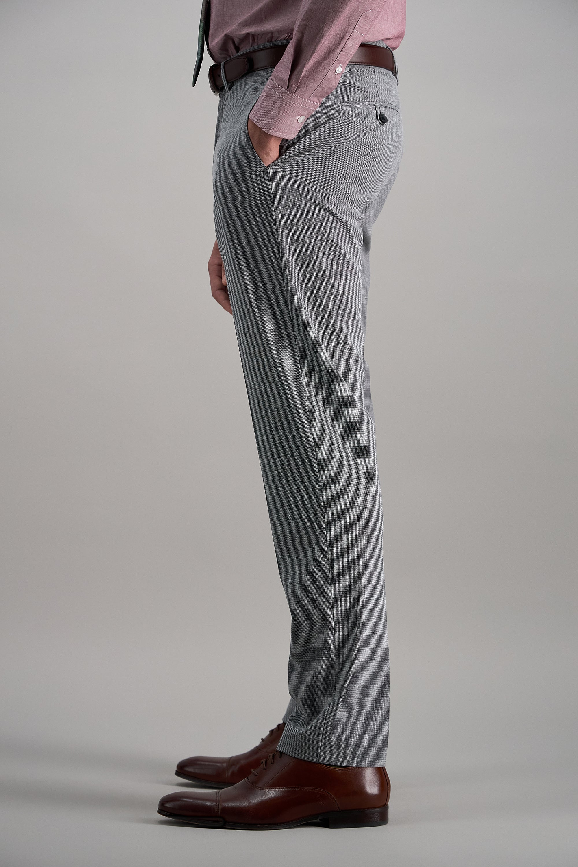 J.M. Haggar Micro Houndstooth Suit Pant - Haggar.com#color_med grey