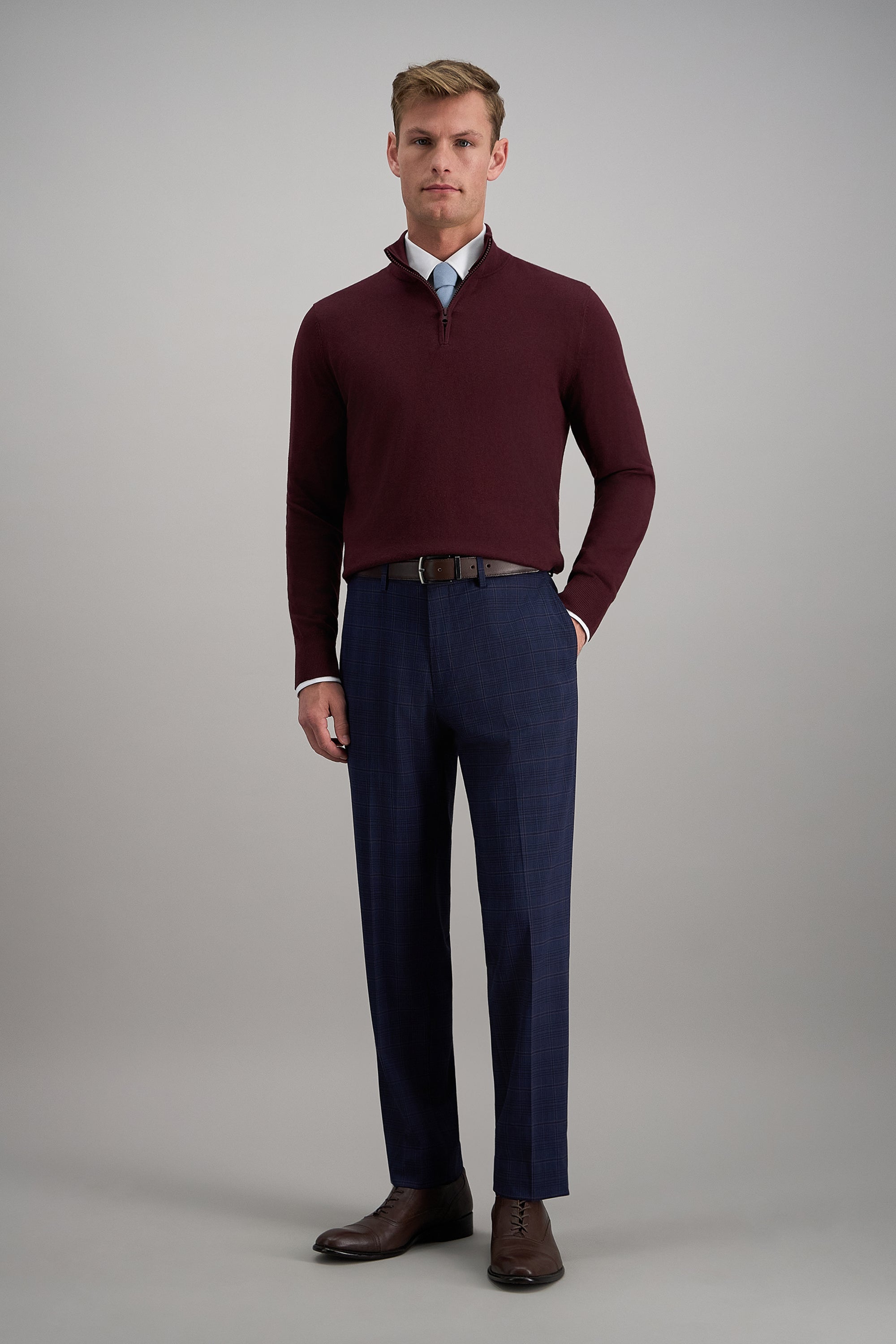 J.M. Haggar Prince of Wales Suit Pant, , hi-res#color_blue