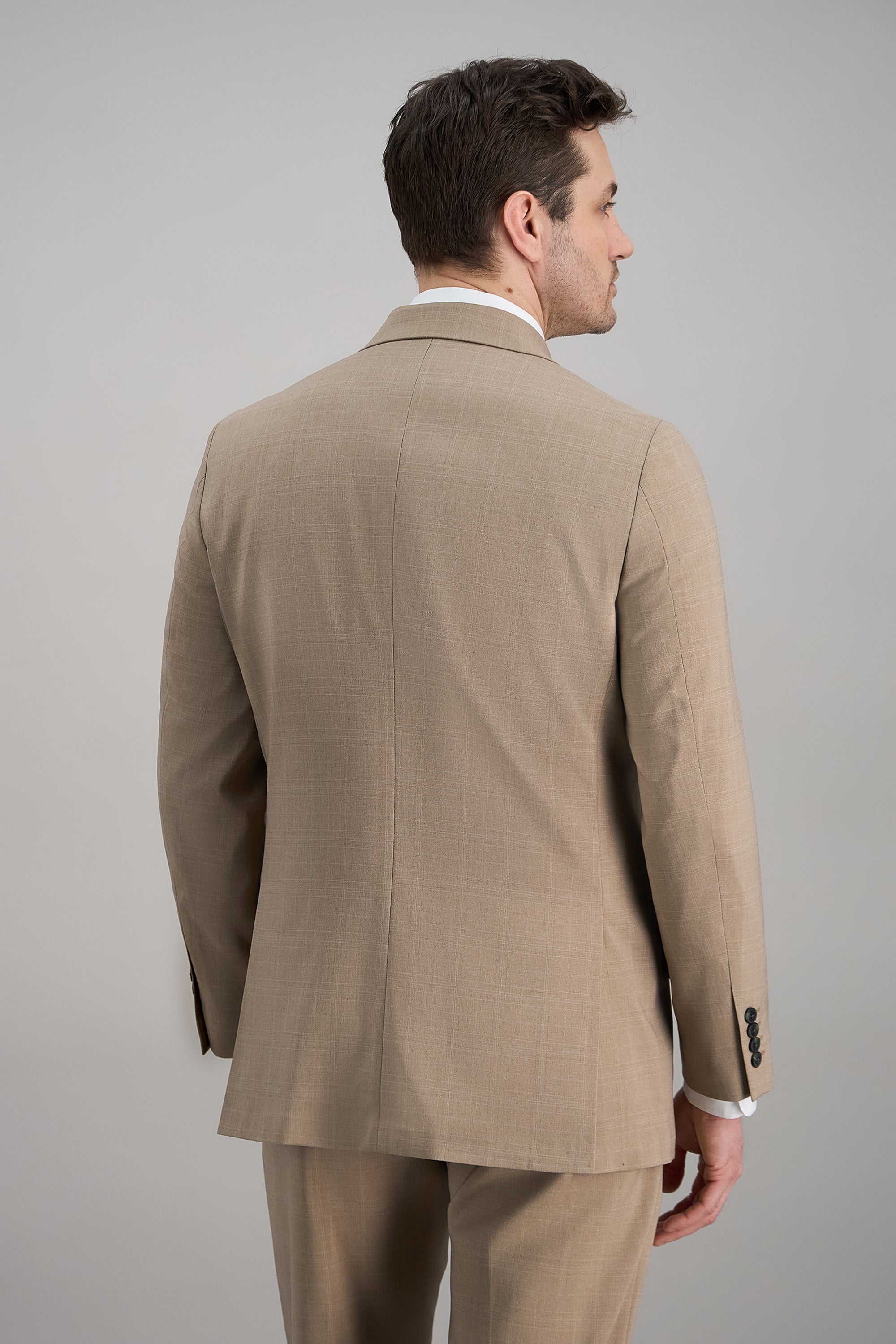Smart Wash® Repreve® Tonal Plaid Suit Jacket - Haggar.com#color_taupe