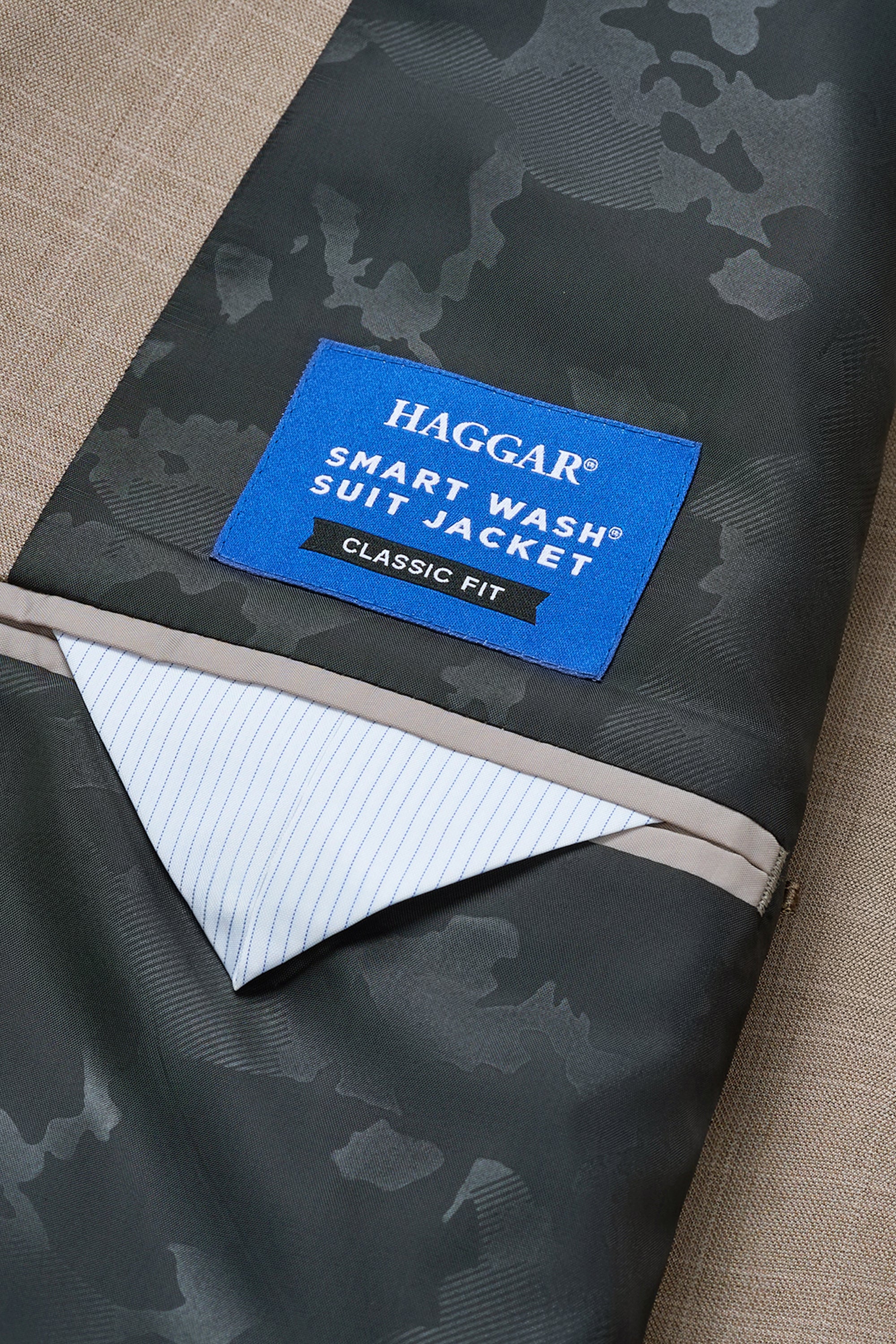 Smart Wash® Repreve® Tonal Plaid Suit Jacket - Haggar.com#color_taupe