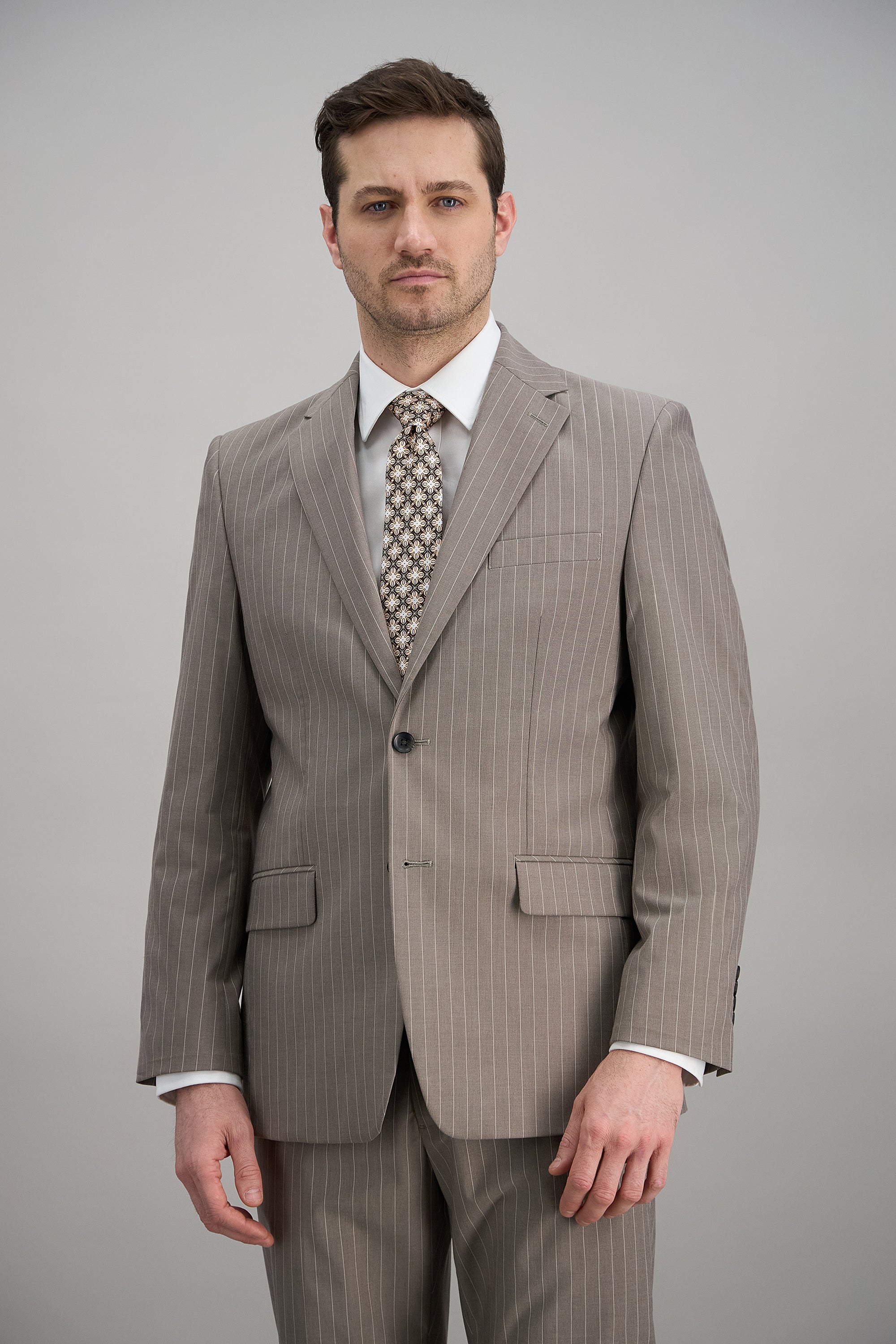 J.M. Haggar™ Premium Stretch Pin Stripe Suit Jacket - Haggar.com#color_medium taupe