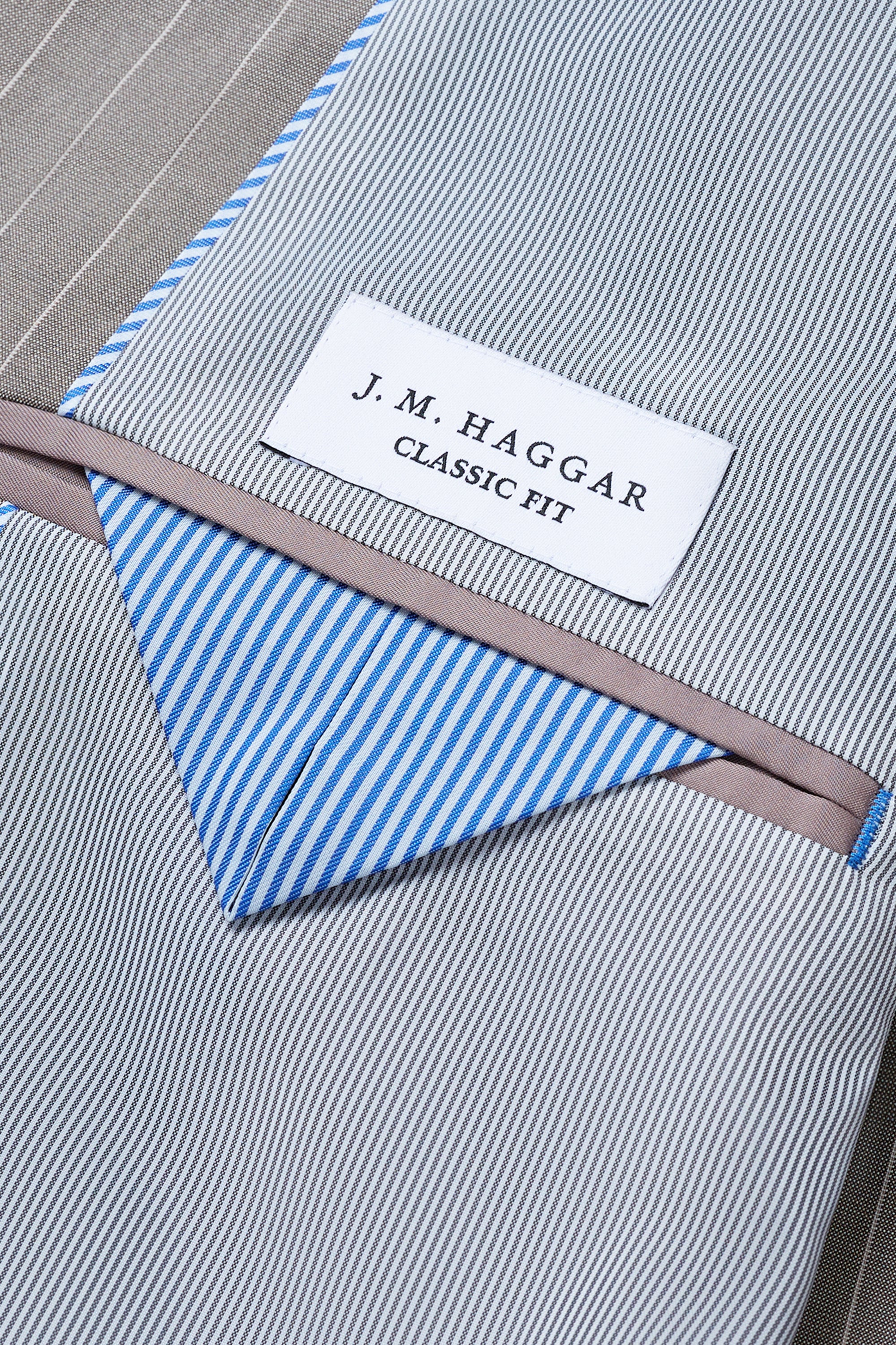 J.M. Haggar™ Premium Stretch Pin Stripe Suit Jacket - Haggar.com#color_medium taupe