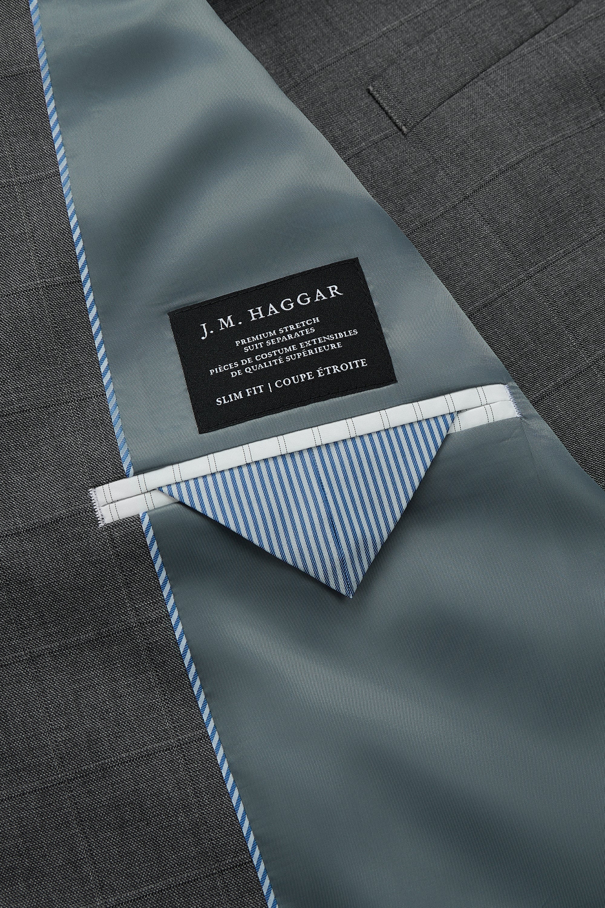 J.M. Haggar™ Sharkskin Windowpane Suit Jacket - Haggar.com#color_med grey