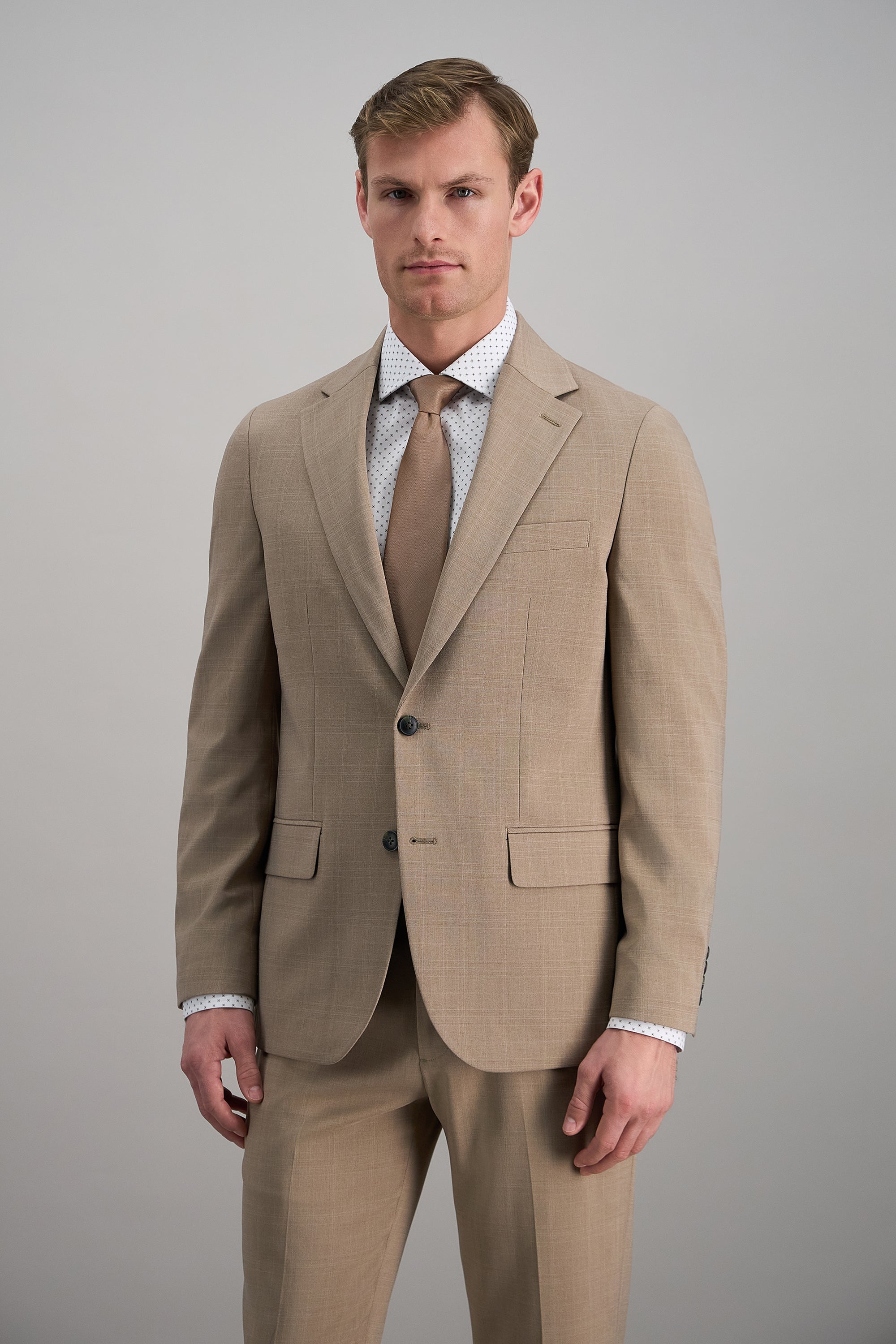 Smart Wash® Tonal Plaid Suit Separates - Haggar.com#color_taupe