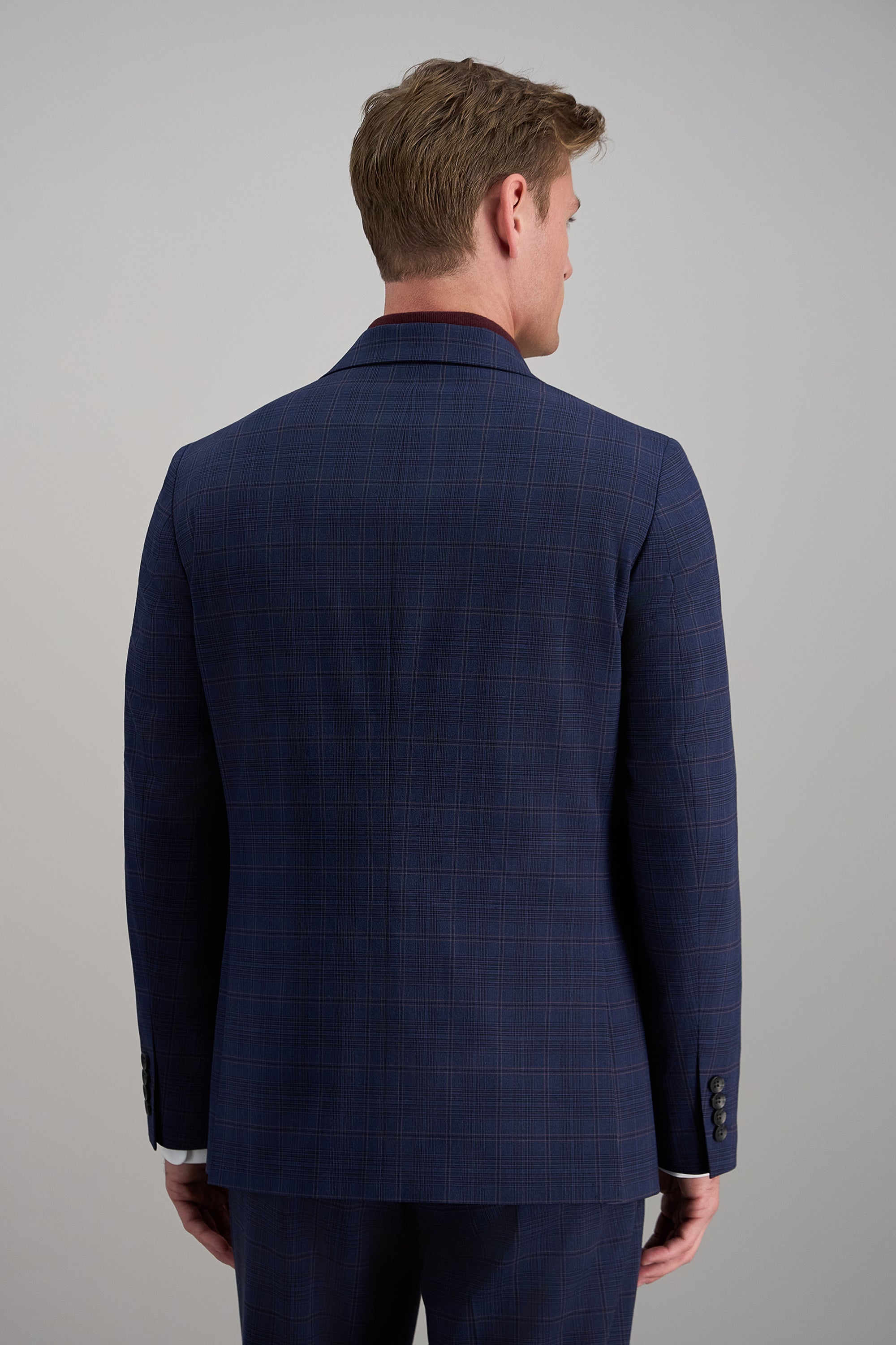 J.M. Haggar Prince of Wales Suit Jacket, , hi-res#color_blue