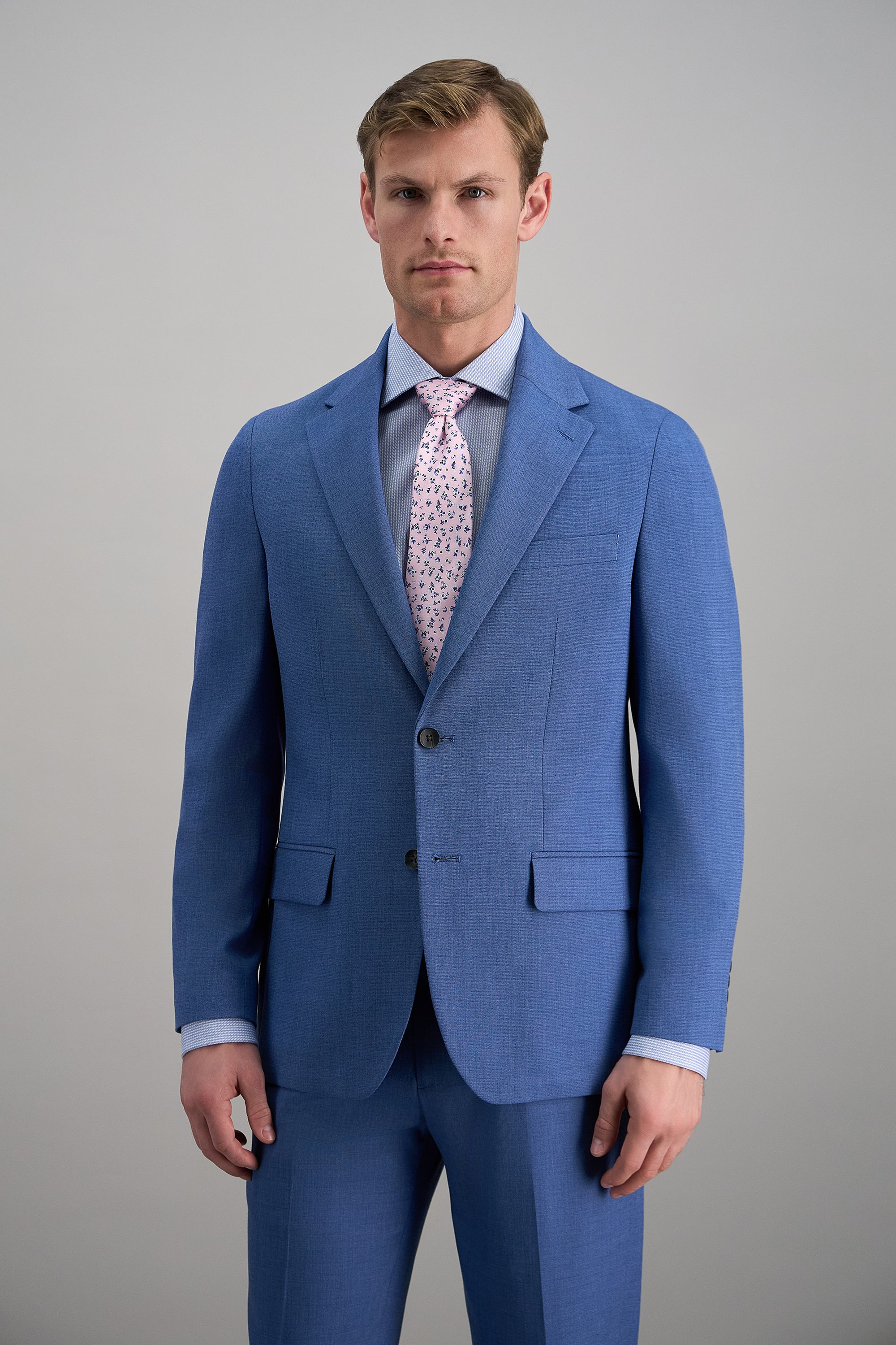 Smart Wash® Premium Stretch Plaid Suit Jacket - Haggar.com#color_lt blue