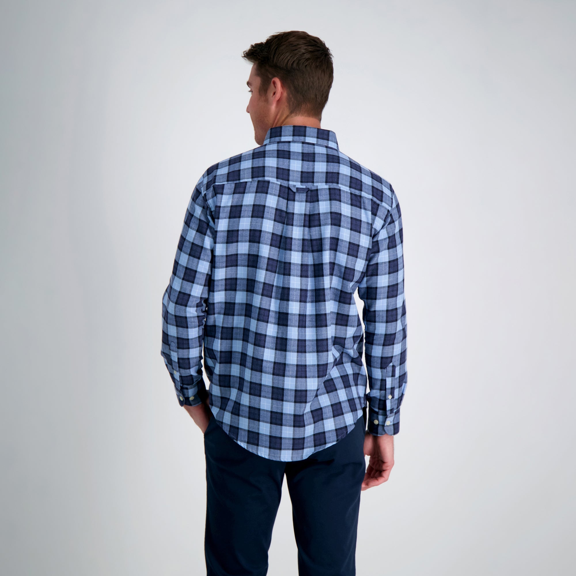 Windowpane Heather Plaid Shirt, , hi-res