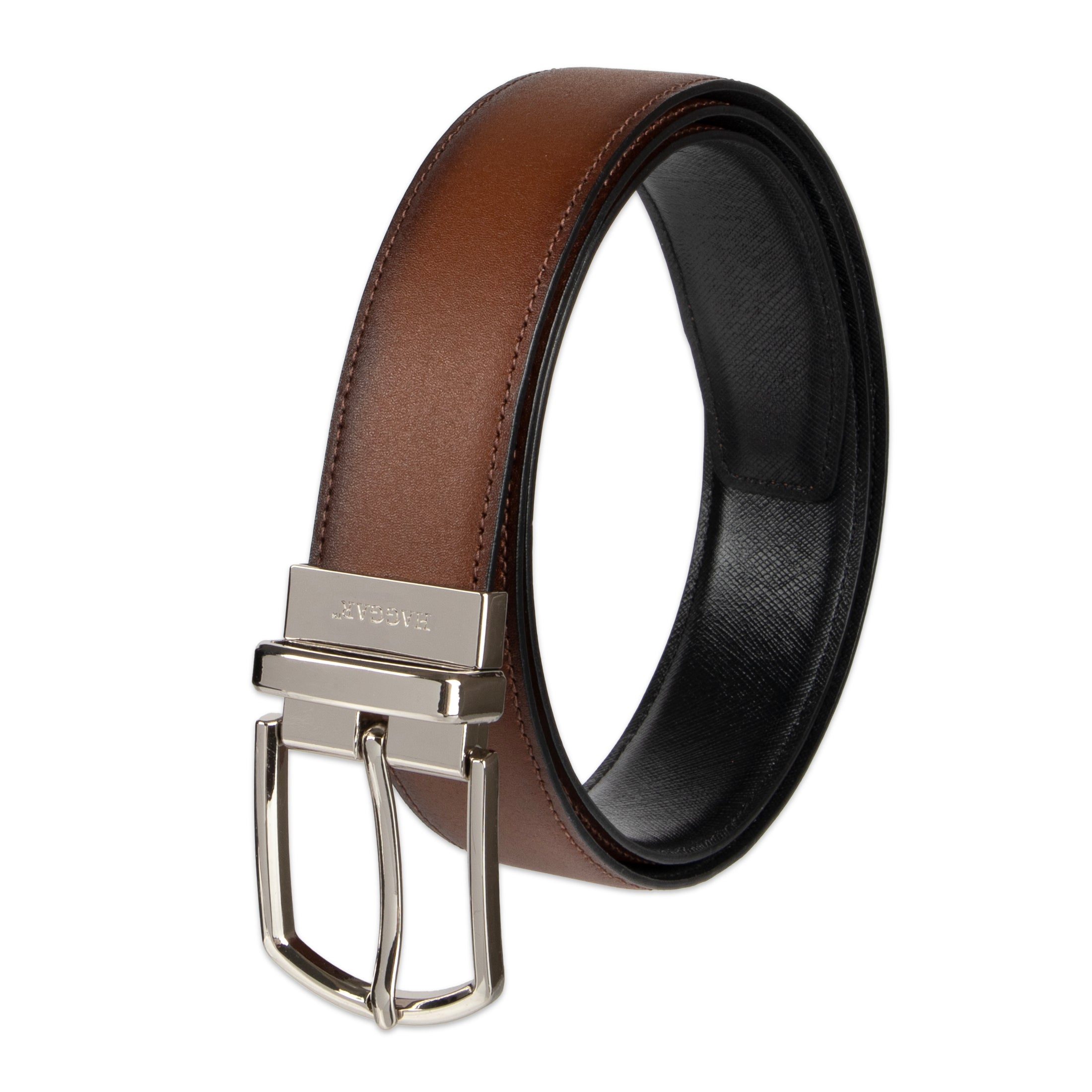 2-in-1 Reversible 35m Leather Dress Belt - Haggar.com#color_tan black