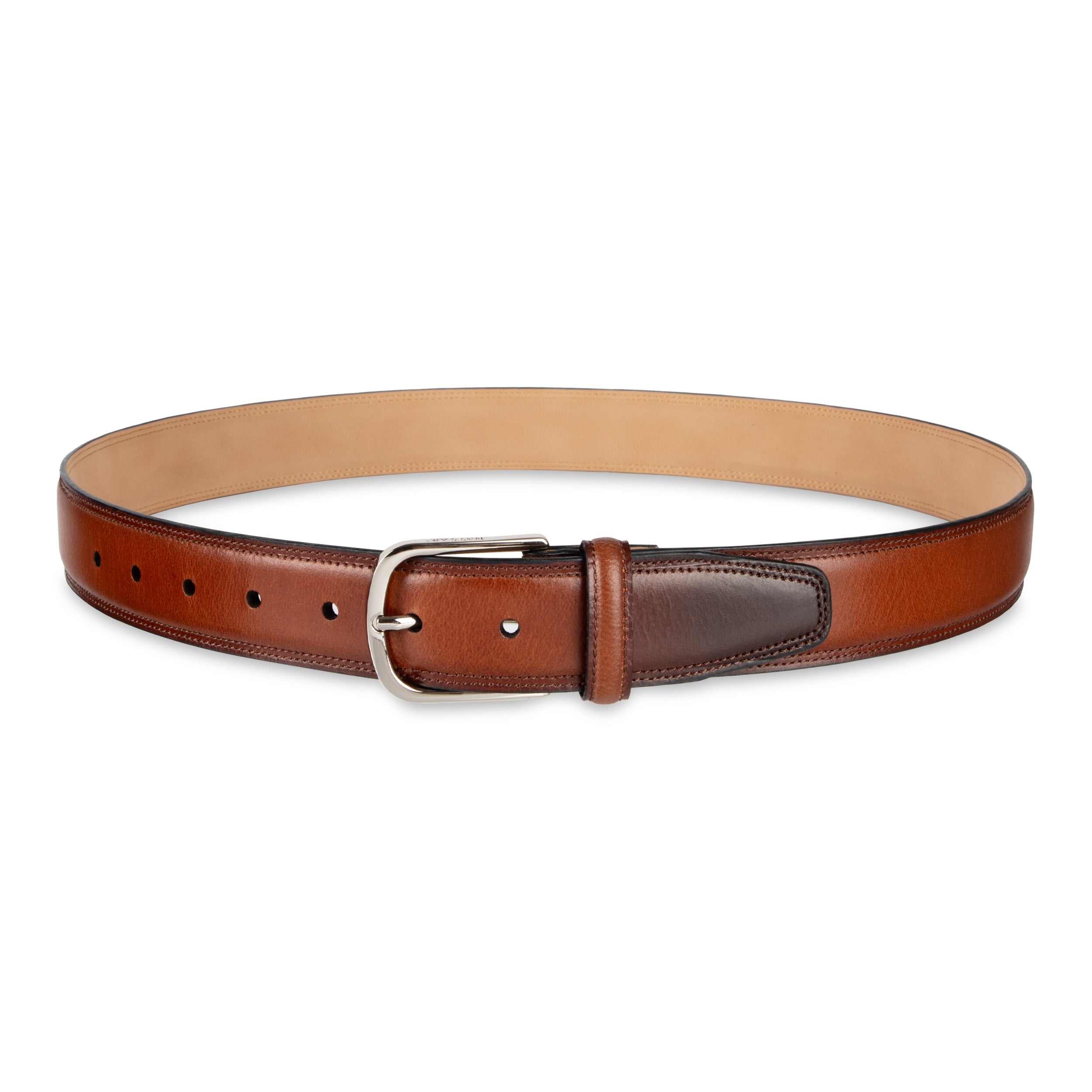 Leather Classic Stitch 35mm Dress Belt - Haggar.com#color_khaki