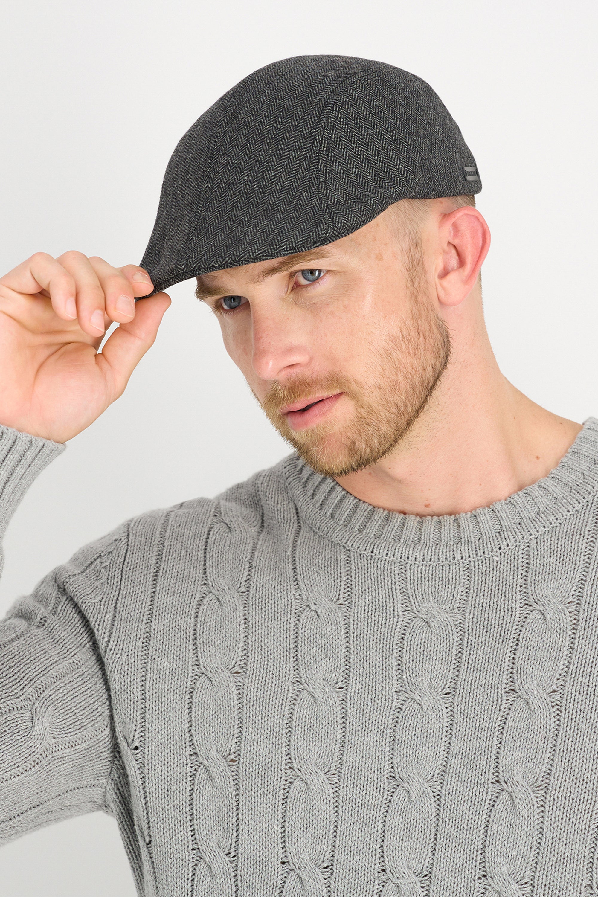 Brushed Herringbone Center Seam Flat Cap - Haggar.com