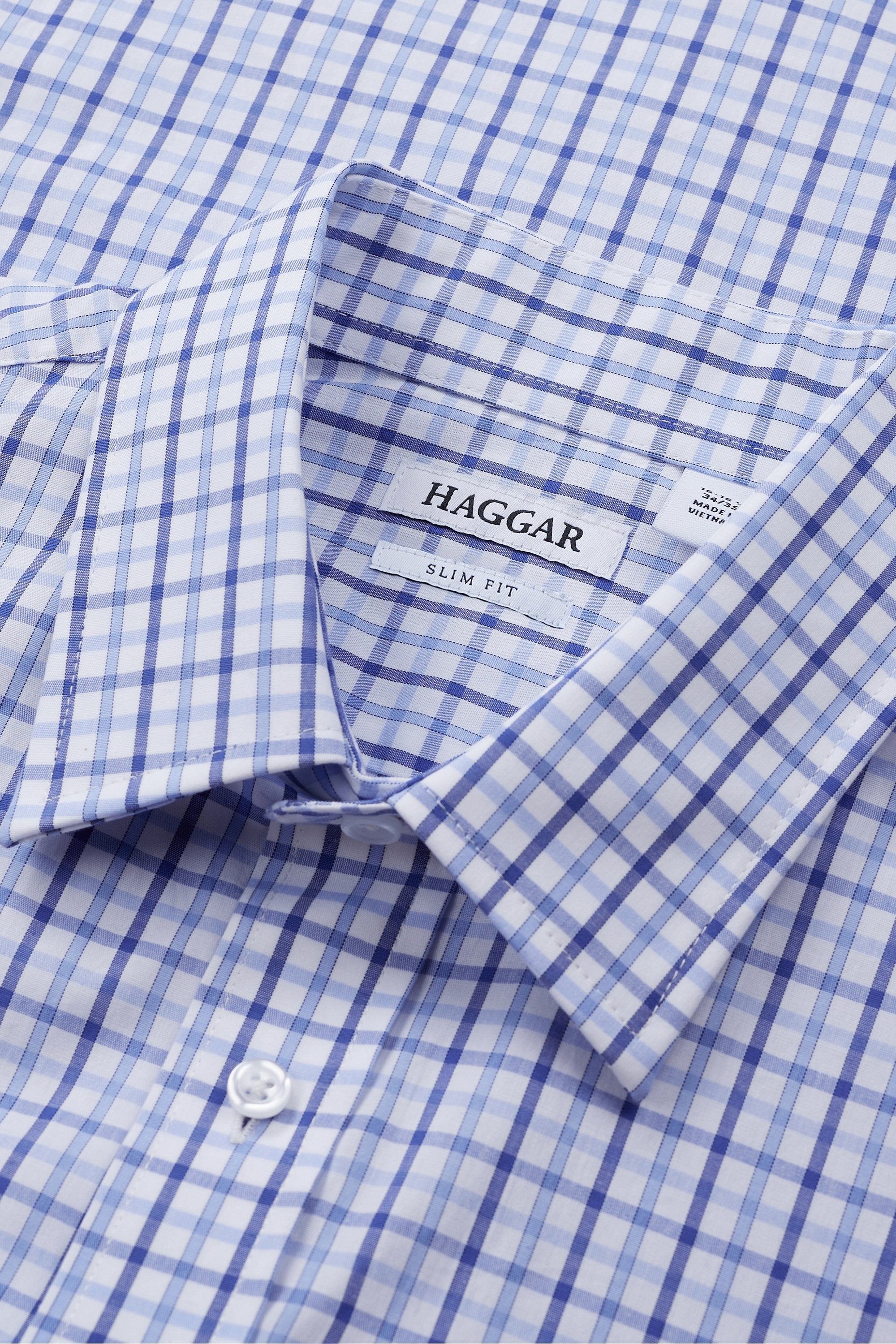 Premium Comfort Dress Shirt - Tonal Blue Check, , hi-res