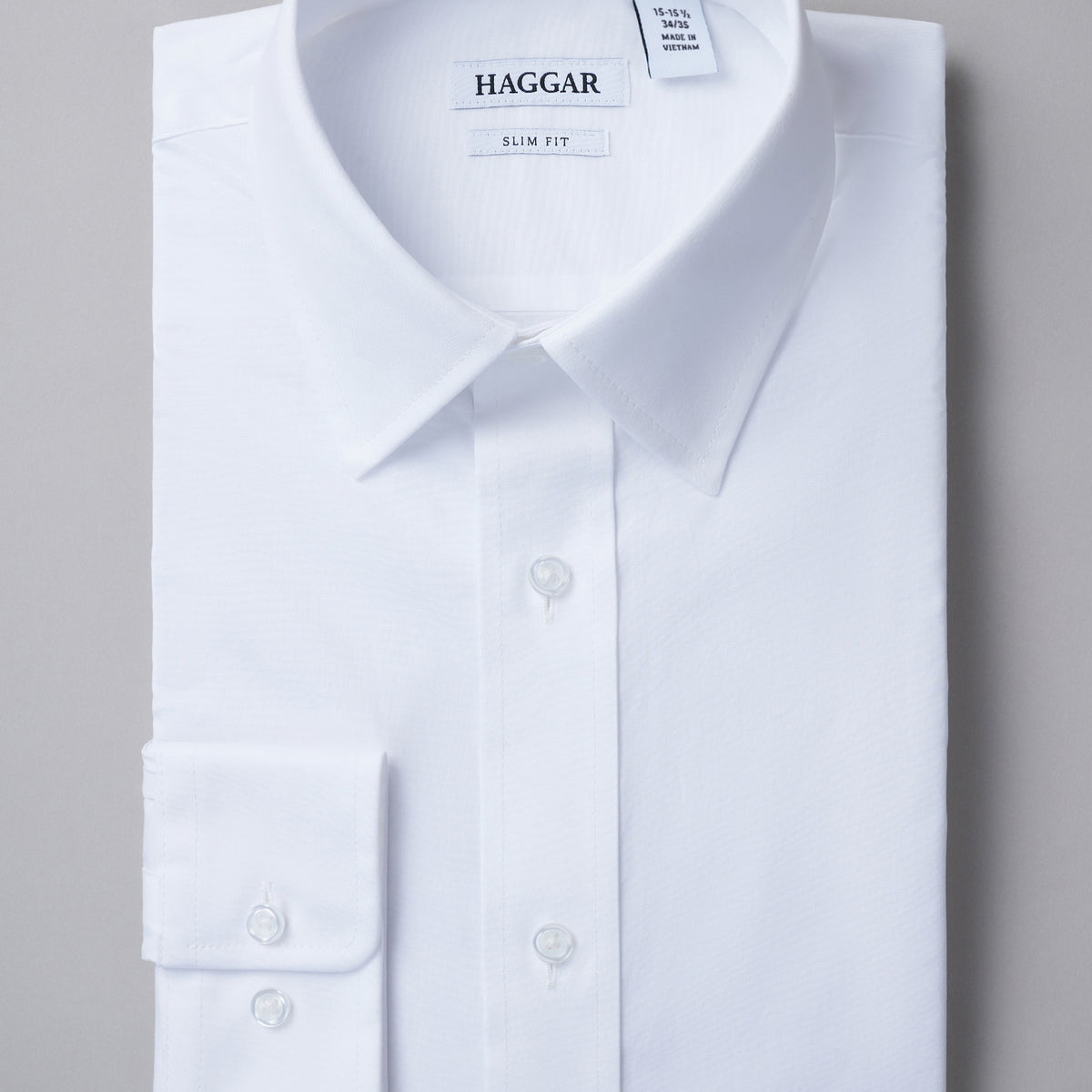 Haggar Men's Premium Comfort Slim Fit Dress Shirt - White Solid