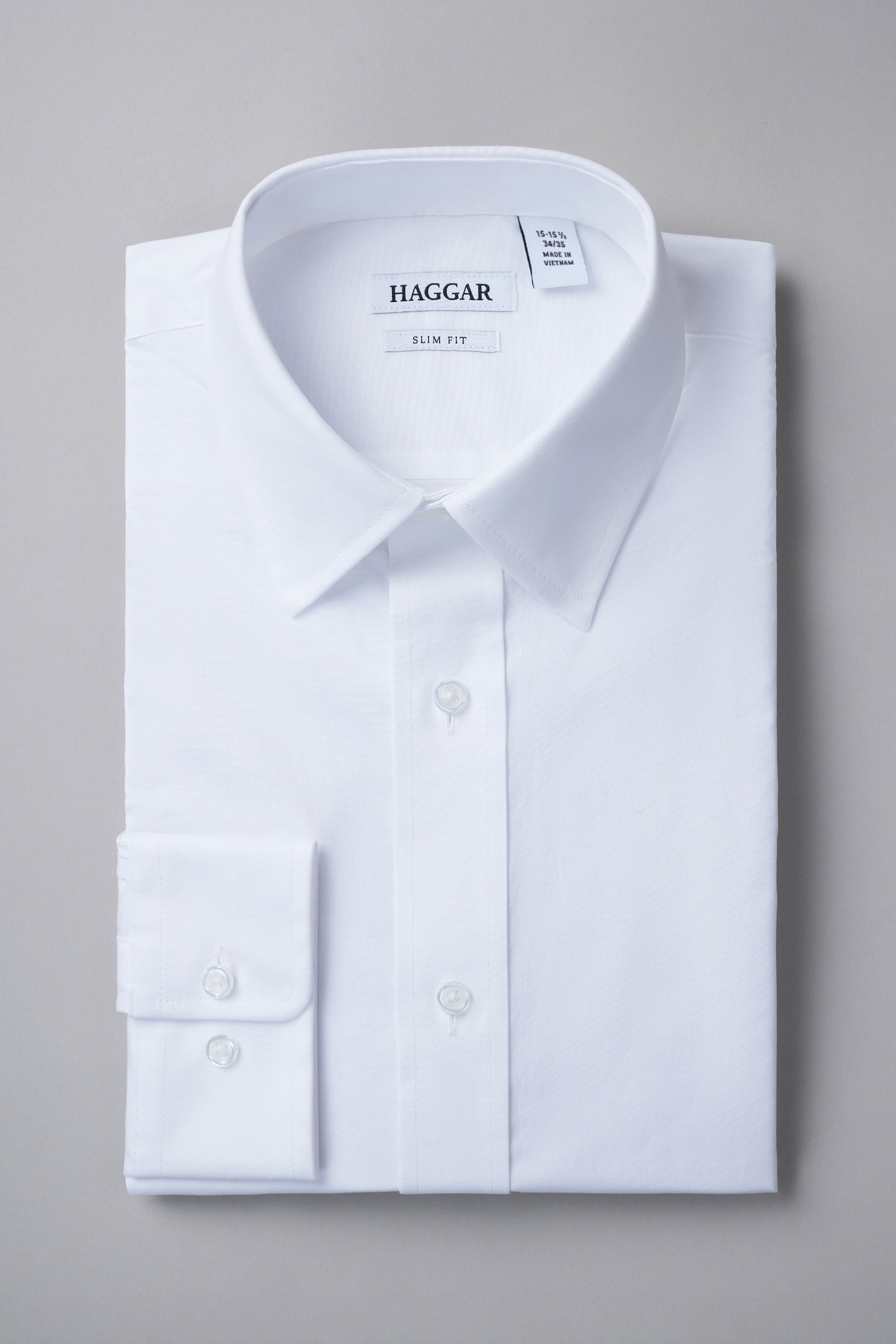 Men's Haggar Premium Comfort Slim Fit Dress Shirt, Size: 16.5-34/35, White