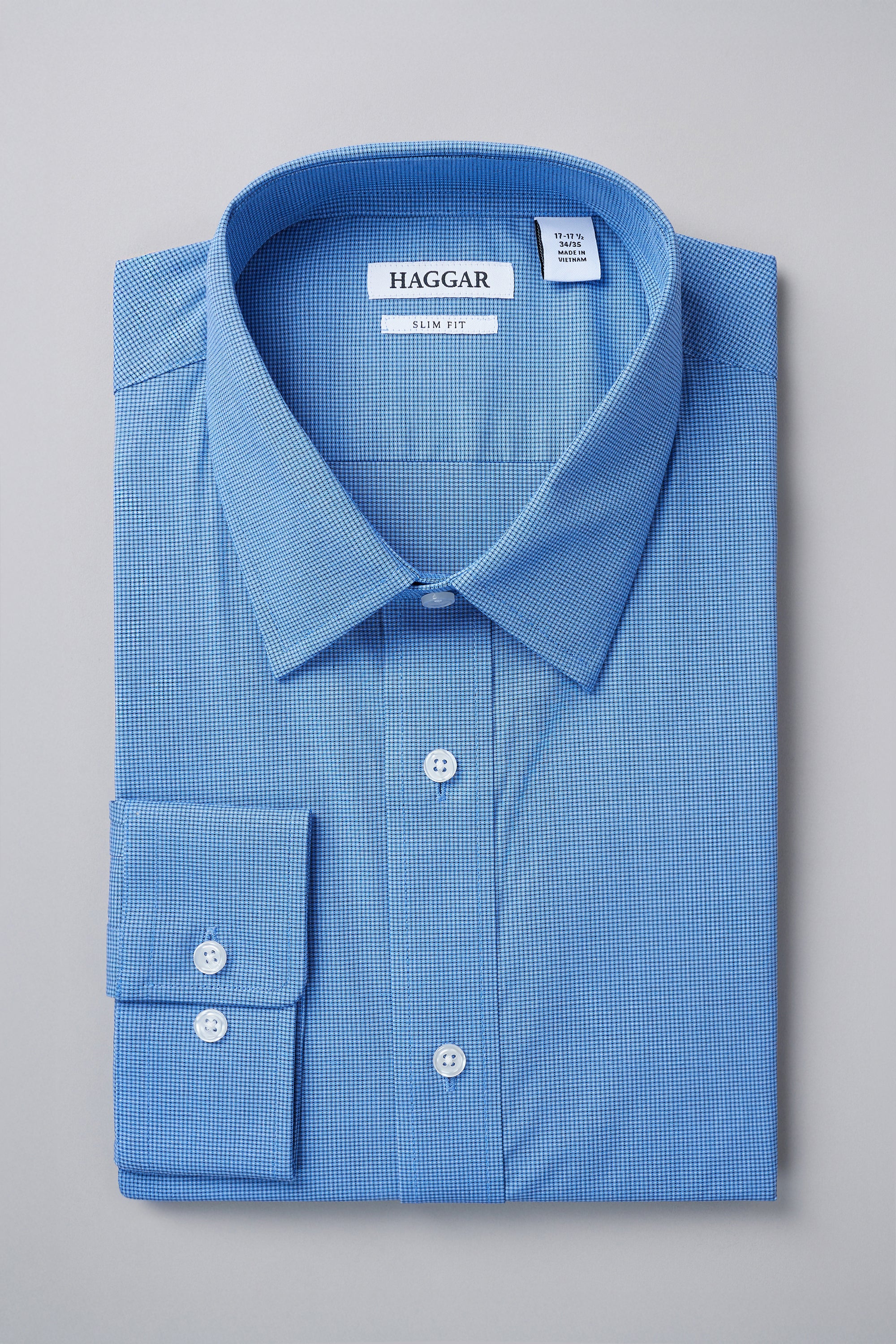 Premium Comfort Dress Shirt - Blue Dobby