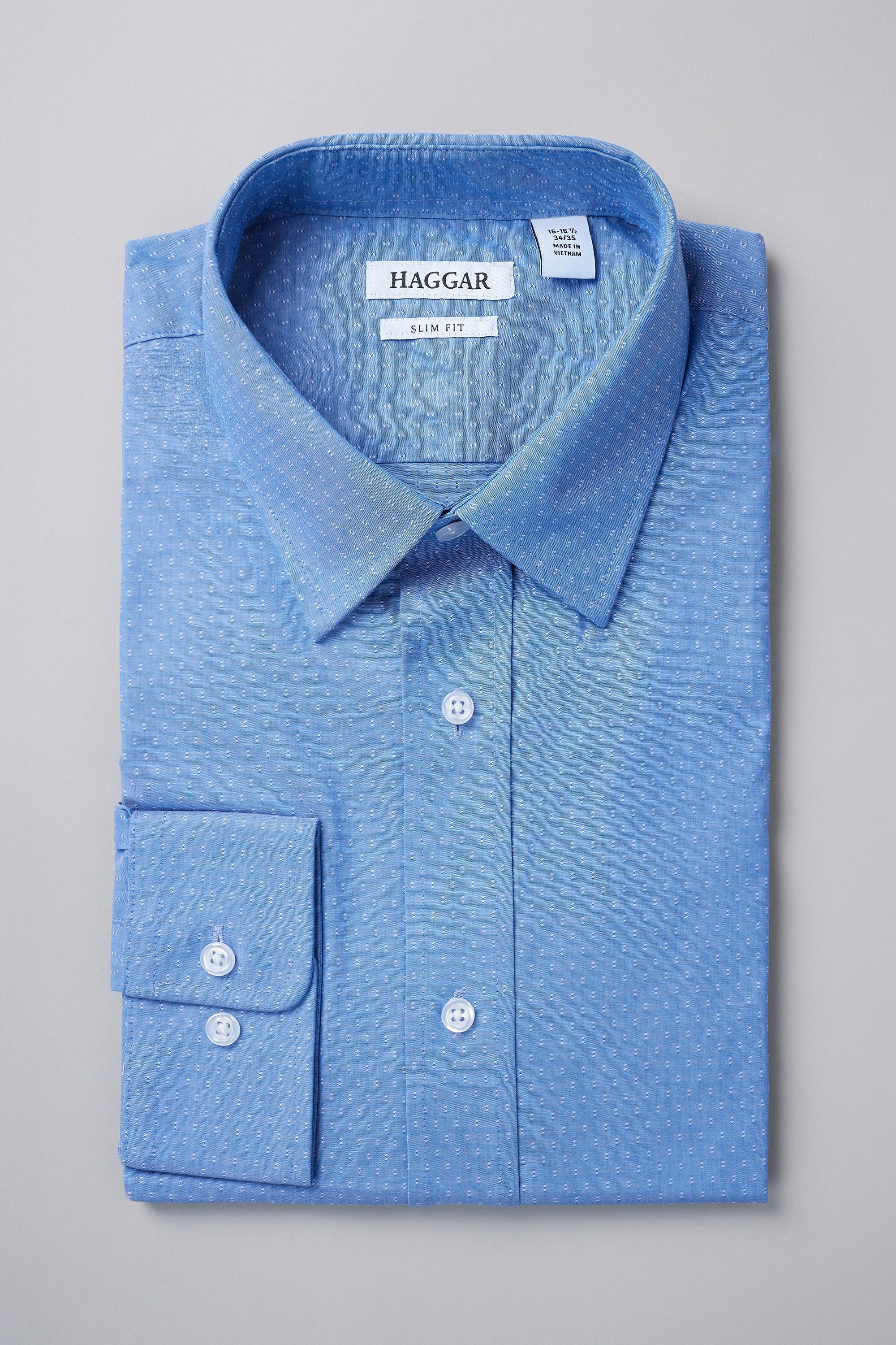Premium Comfort Dress Shirt - Blue Dobby - Haggar.com