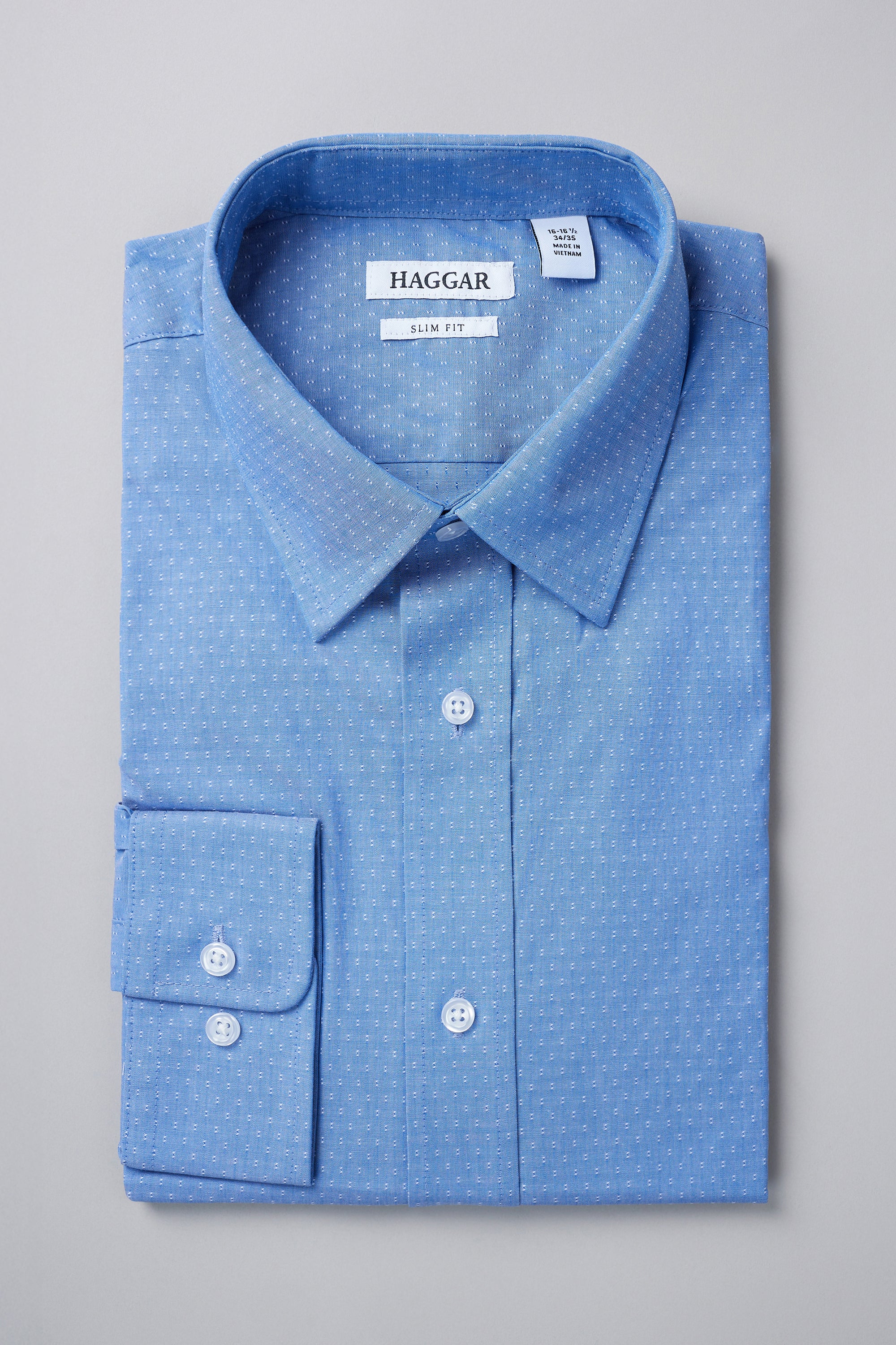 Premium Comfort Dress Shirt - Blue Dobby