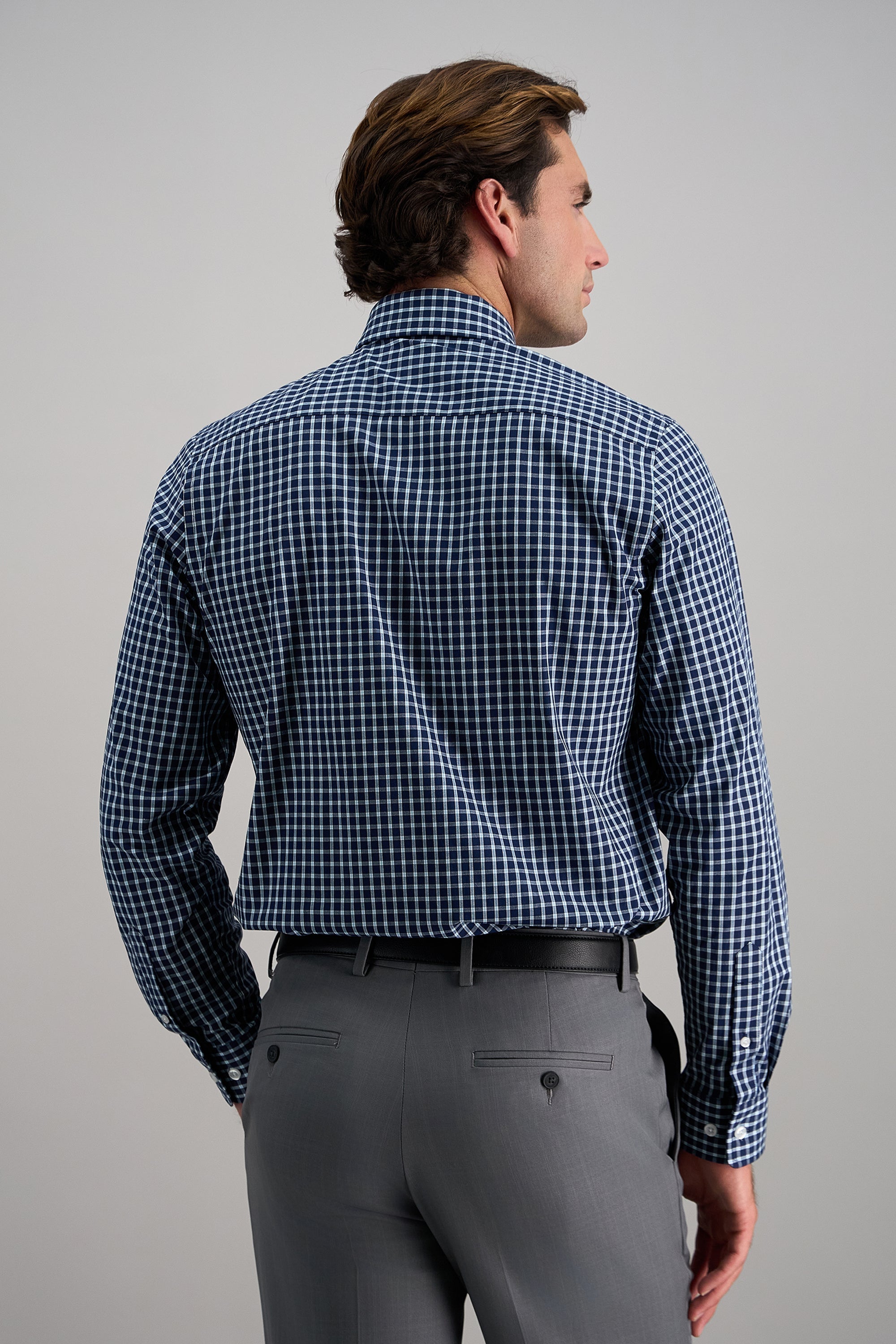 Premium Comfort Dress Shirt - Navy Check - Haggar.com