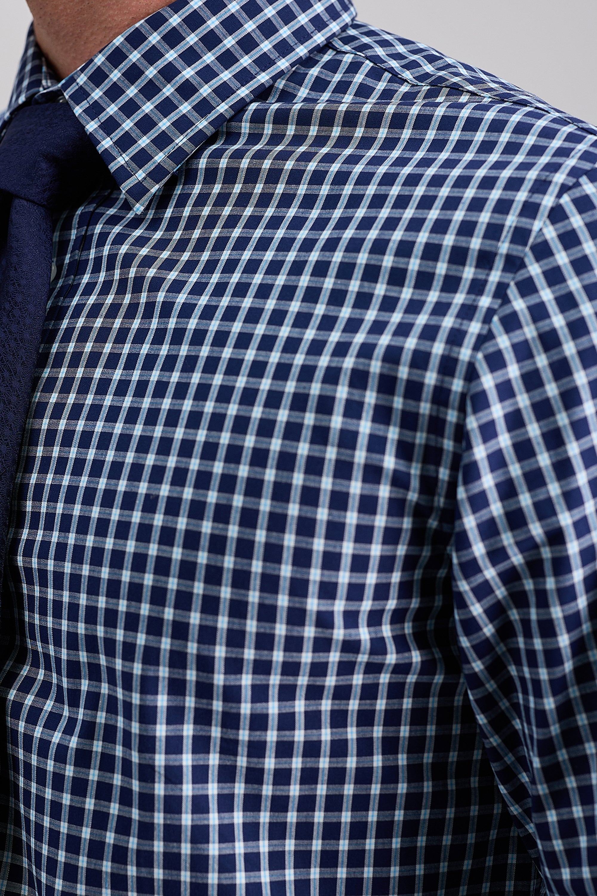 Premium Comfort Dress Shirt - Navy Check - Haggar.com