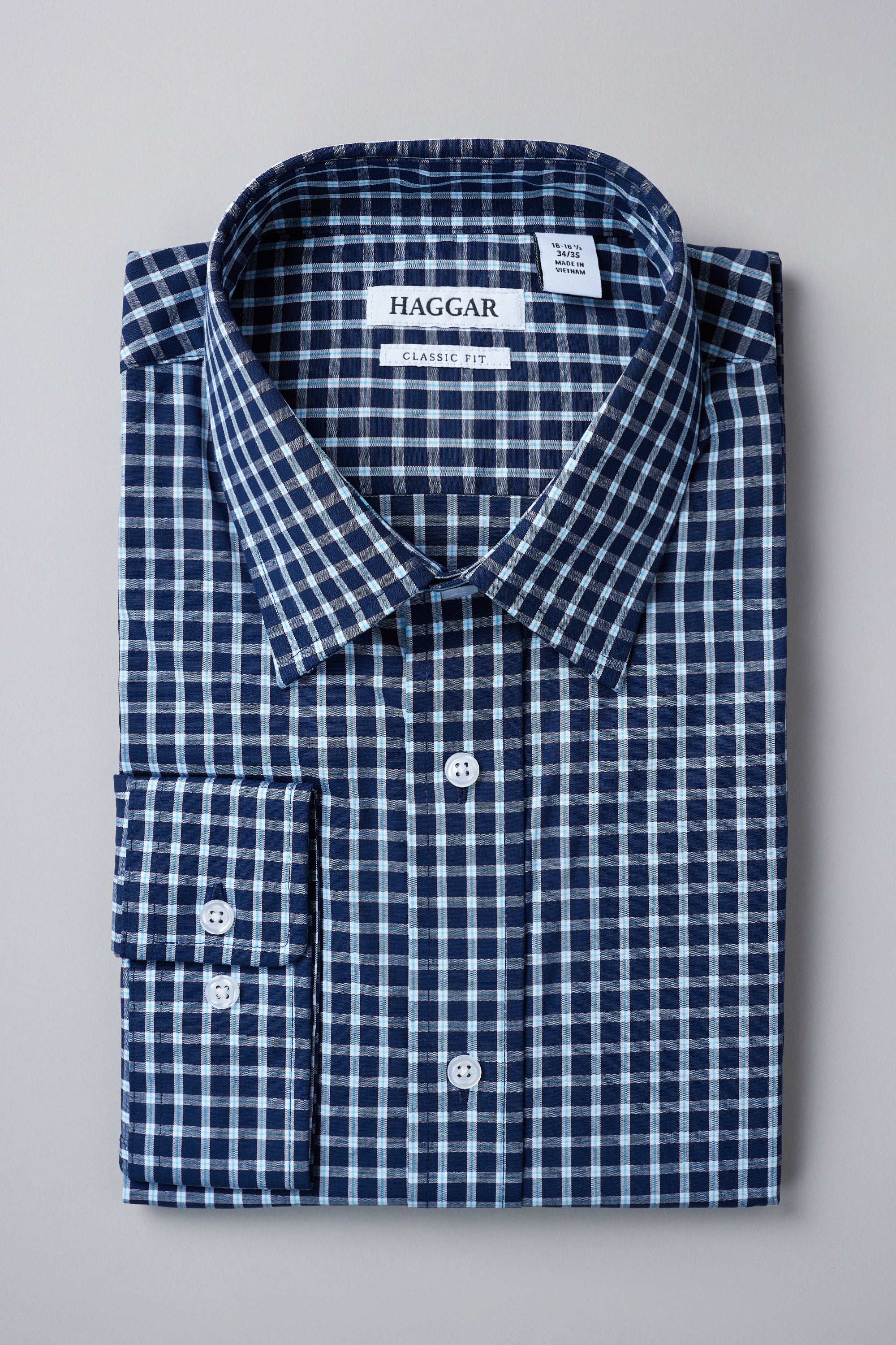 Premium Comfort Dress Shirt - Navy Check