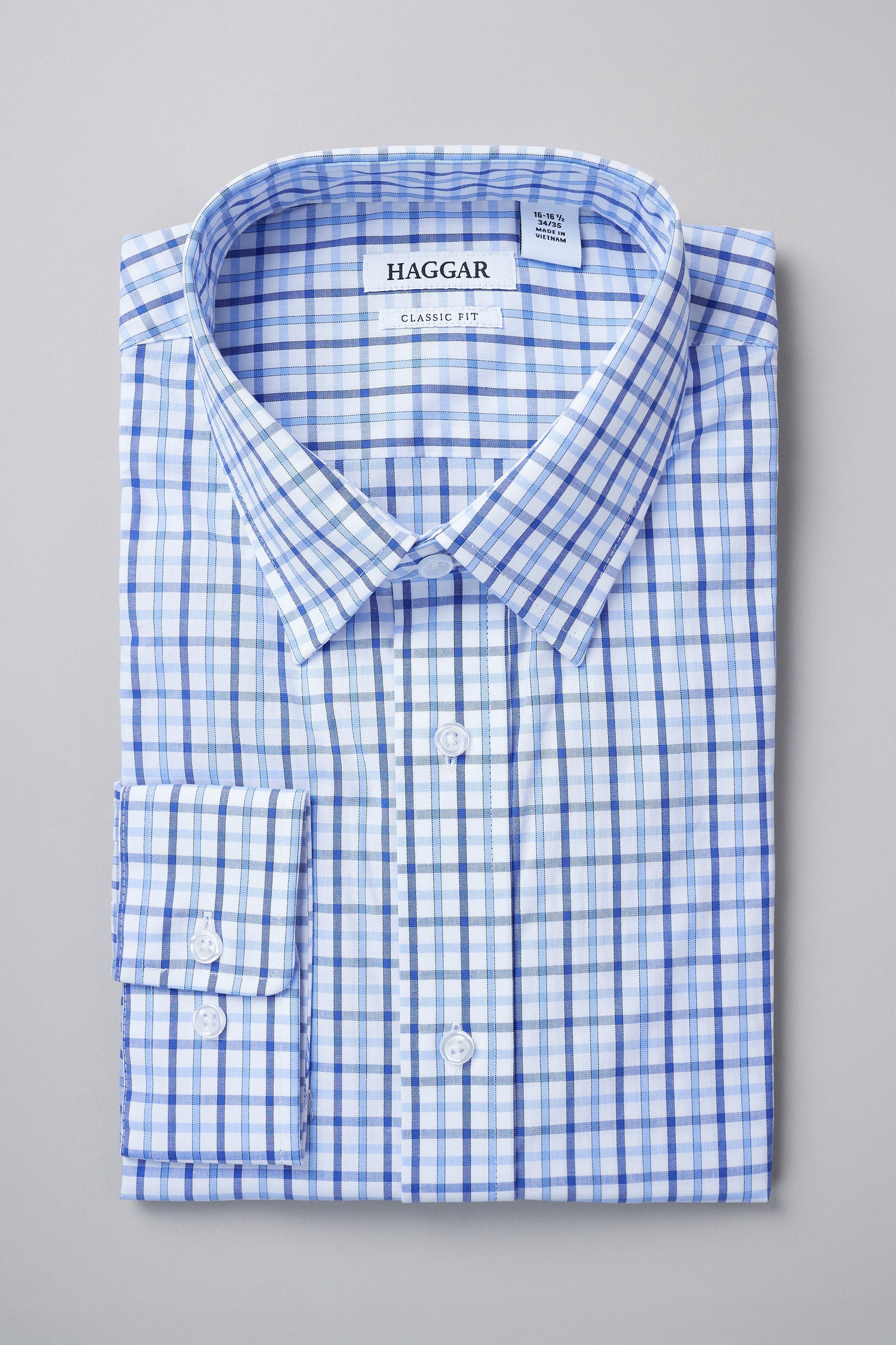 Premium Comfort Dress Shirt - Tonal Blue Check