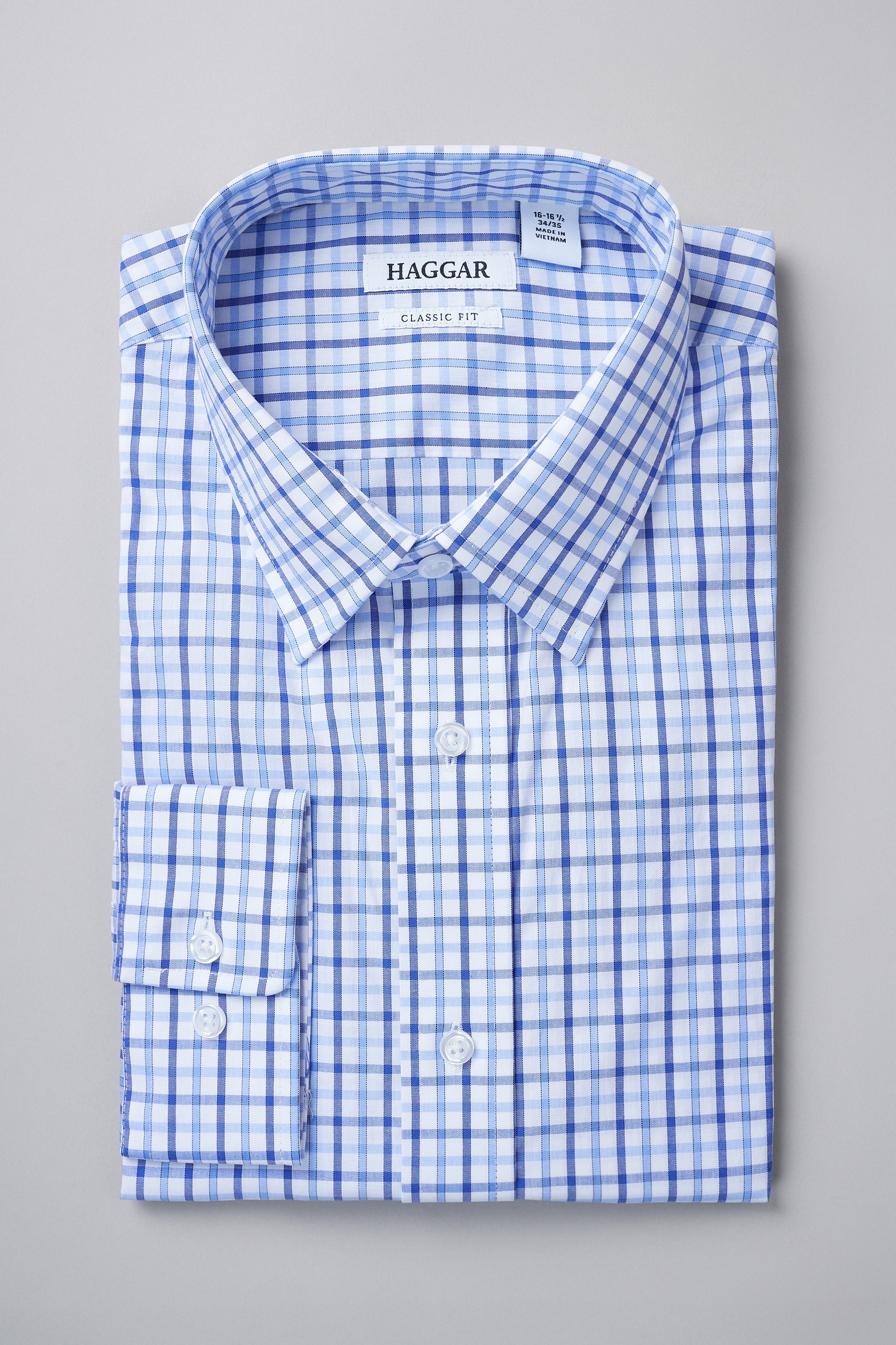 Premium Comfort Dress Shirt - Tonal Blue Check
