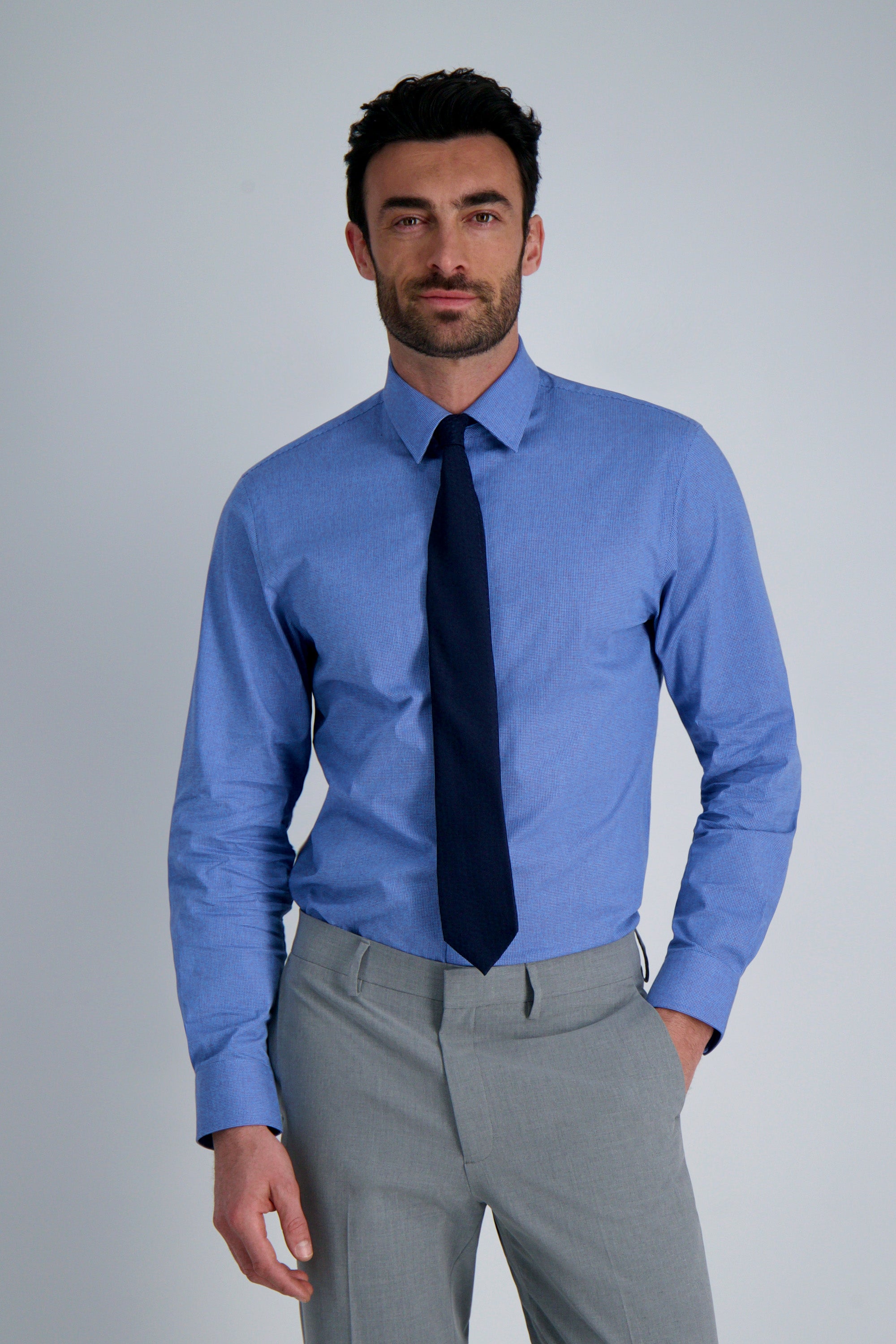 Premium Comfort Dress Shirt - Blue Dobby, , hi-res