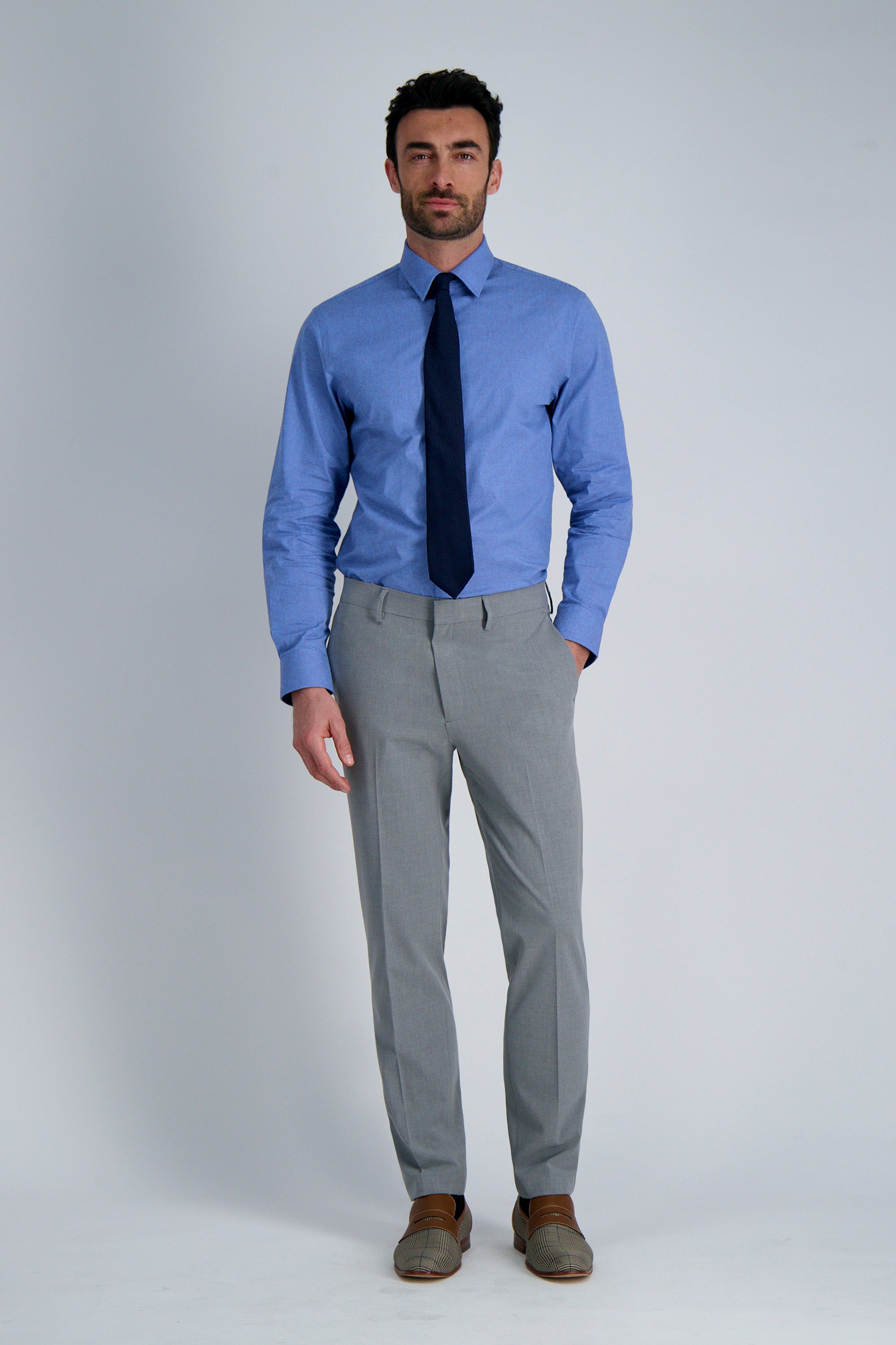 Premium Comfort Dress Shirt - Blue Dobby, , hi-res
