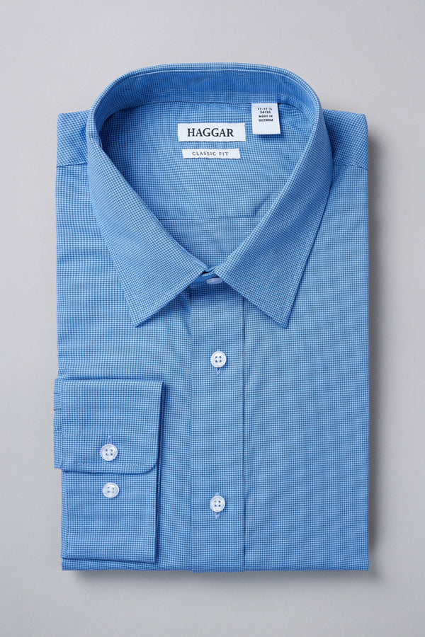 Premium Comfort Dress Shirt - Blue Dobby - Haggar.com#color_cobalt